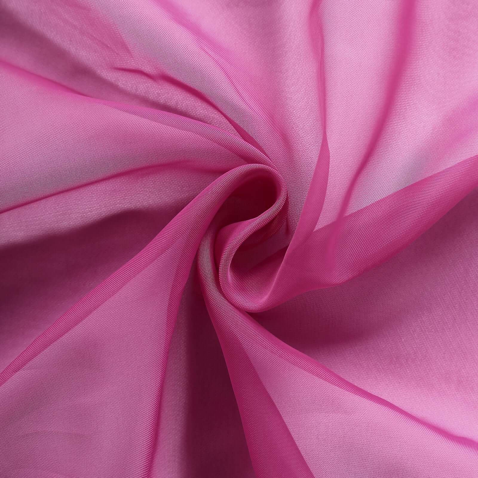 5 Pack Premium Chiffon Chair Sashes Fuchsia - Soft & Lightweight Designer Chair Bows 22"x78"