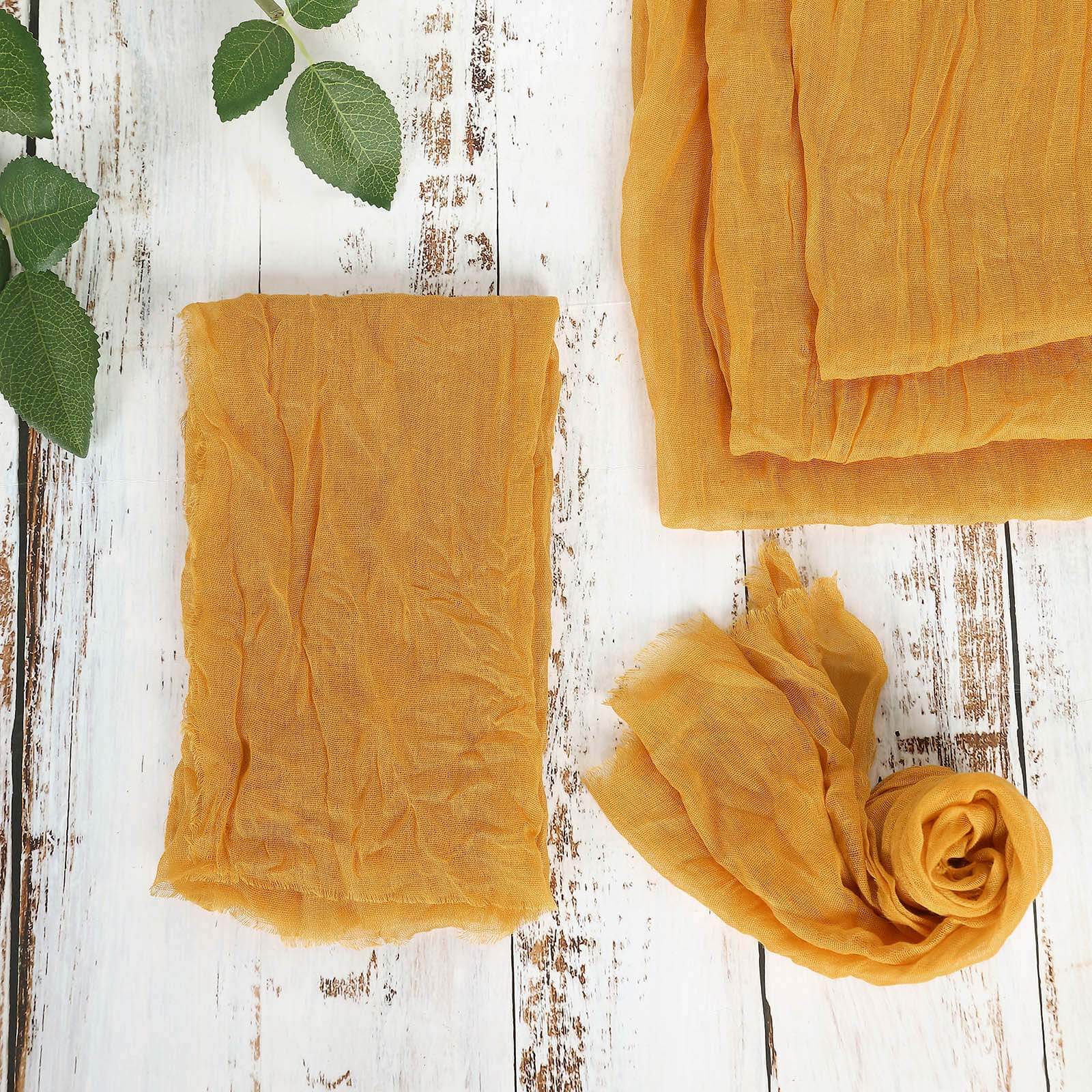 5 Pack Gauze Cheesecloth 24"x19" Napkins Mustard Yellow Reusable Dinner Napkins