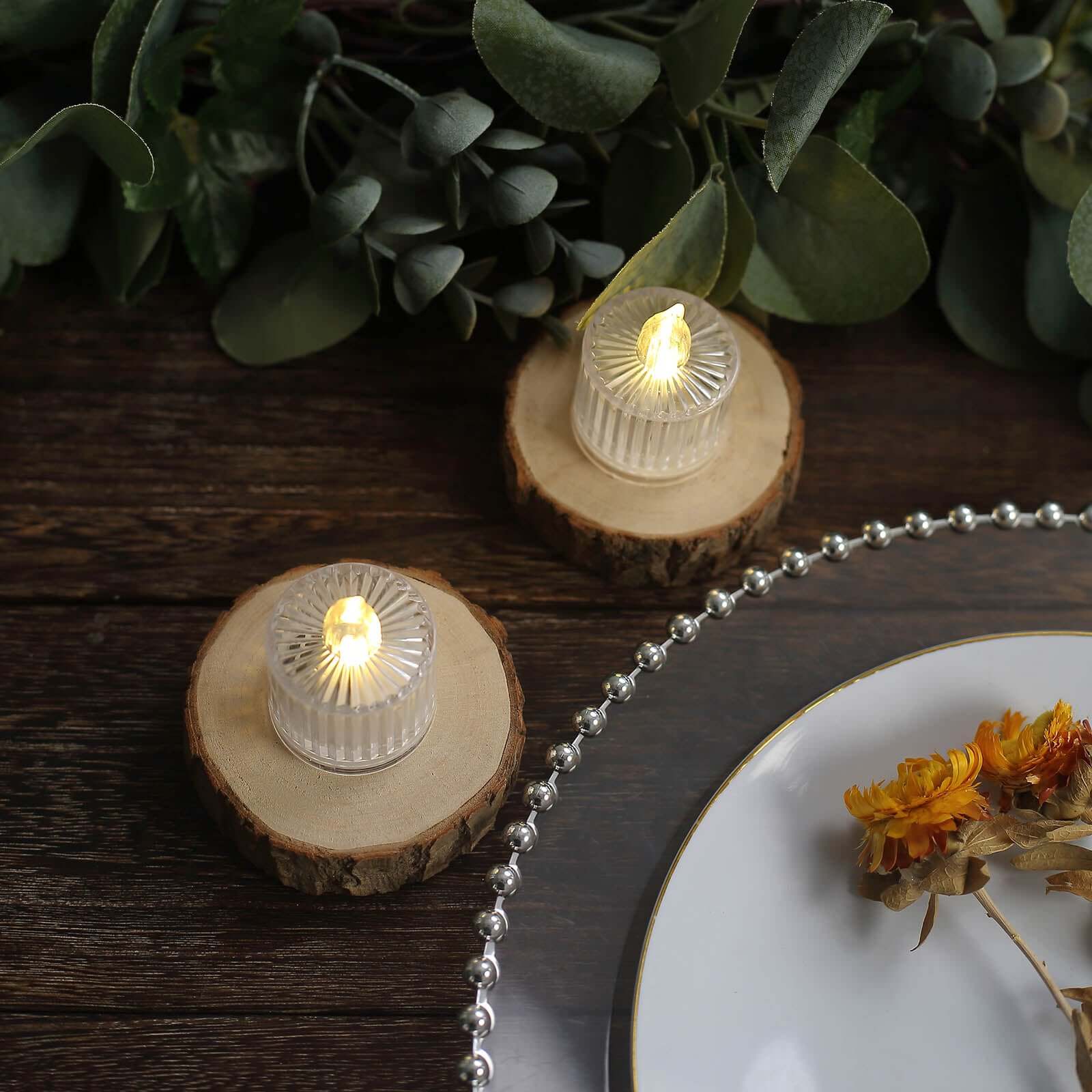 12 Pack Warm White LED Tealight Candles, Flameless Battery-Operated Tea Lights Column Style 2"