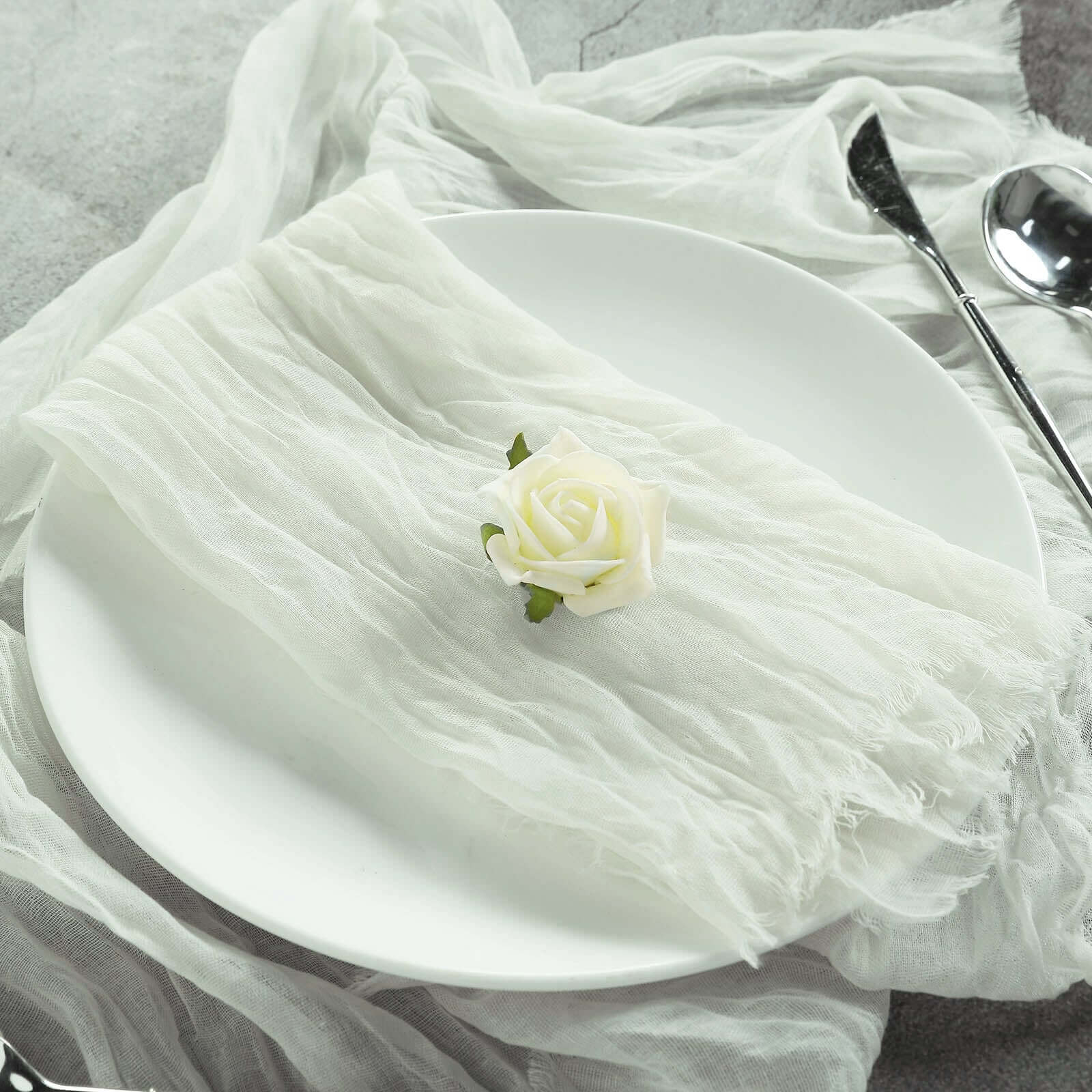 5 Pack Gauze Cheesecloth 24"x19" Napkins Ivory Reusable Dinner Napkins