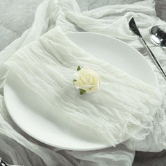 5 Pack Gauze Cheesecloth 24"x19" Napkins Ivory Reusable Dinner Napkins