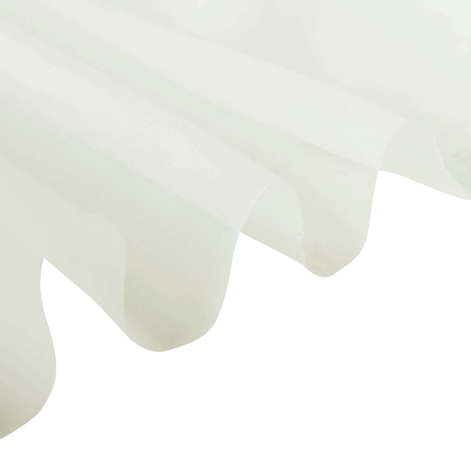 5ftx14ft Premium Ivory Chiffon Curtain Panel, Durable Flame Resistant Backdrop Ceiling Drapery With Rod Pocket