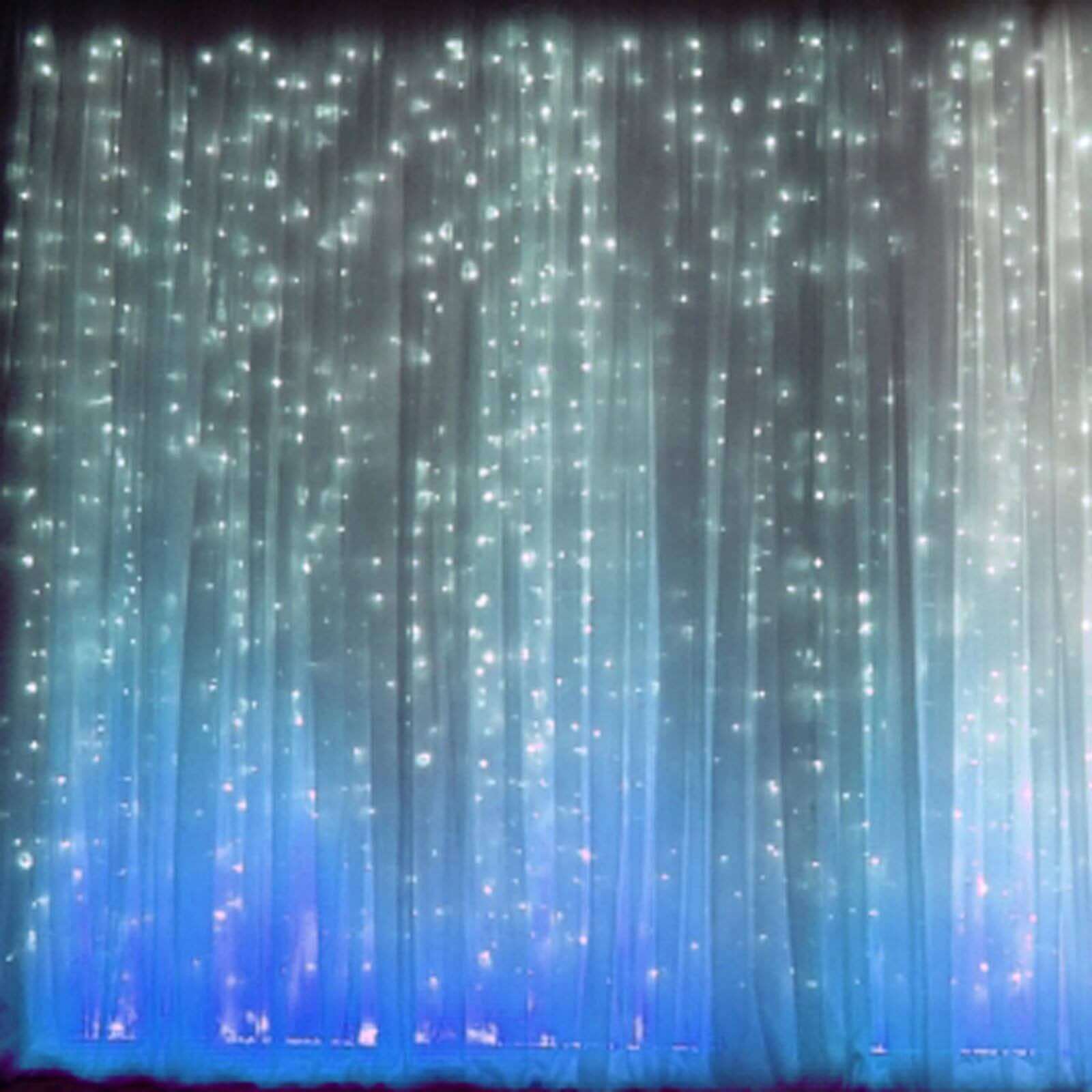 Ivory Chiffon Polyester Event Curtain Drapes, Dual Layer Divider Backdrop Event Panels with Rod Pockets - 20ftx10ft