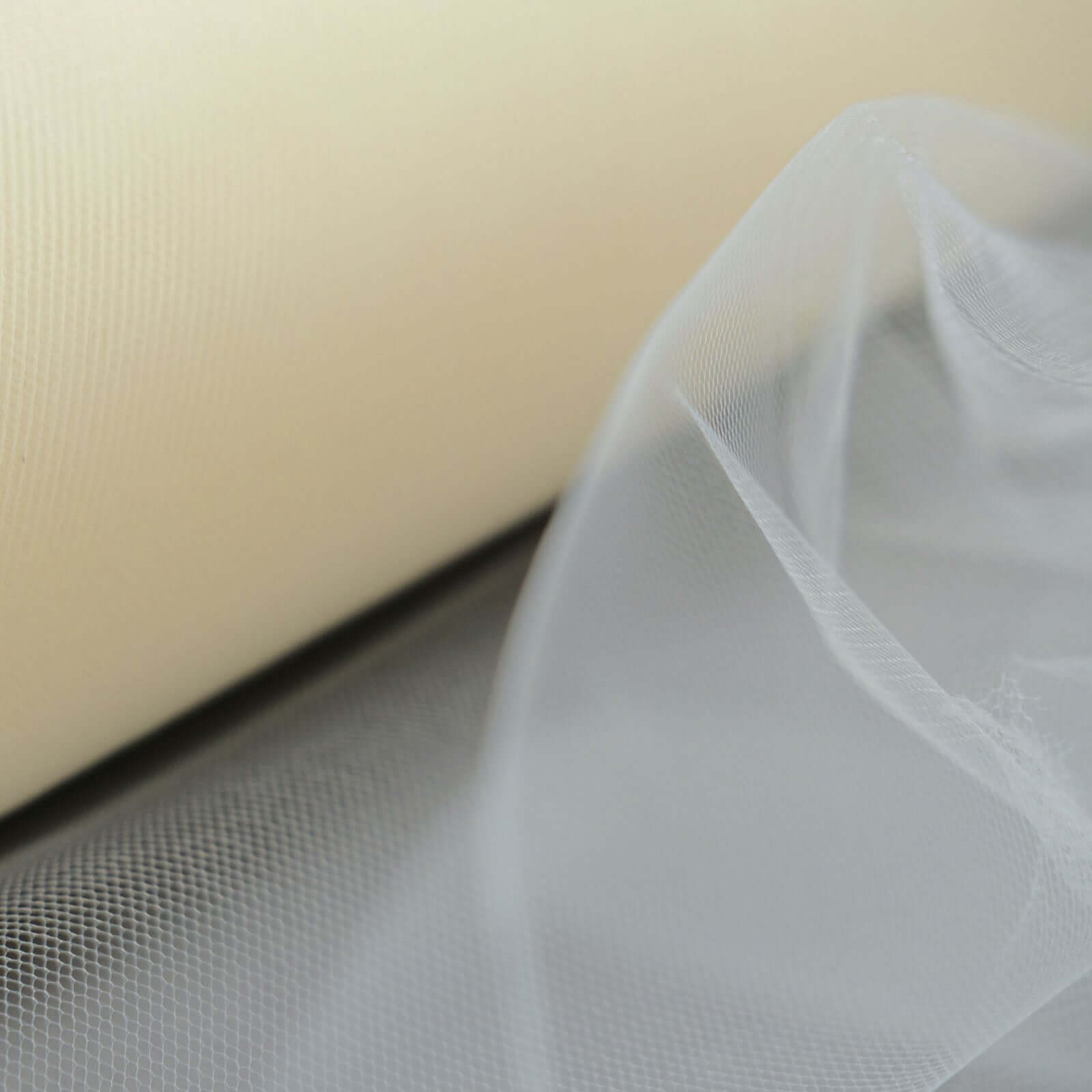 12"x100 Yards Ivory Tulle Fabric Bolt, Sheer Fabric Spool Roll For Crafts