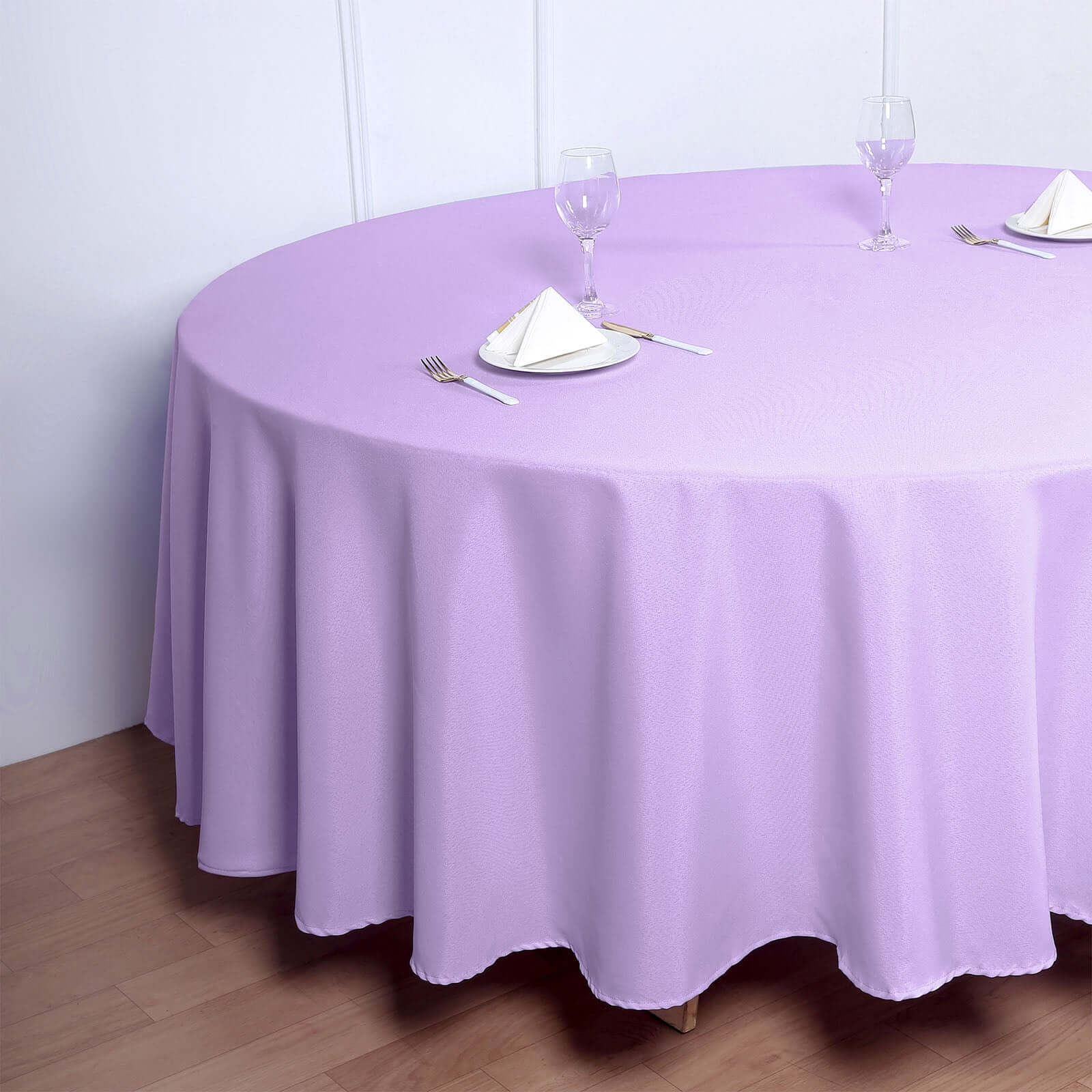 Polyester 108" Round Tablecloth Lavander Lilac - Wrinkle-Resistant Table Cover