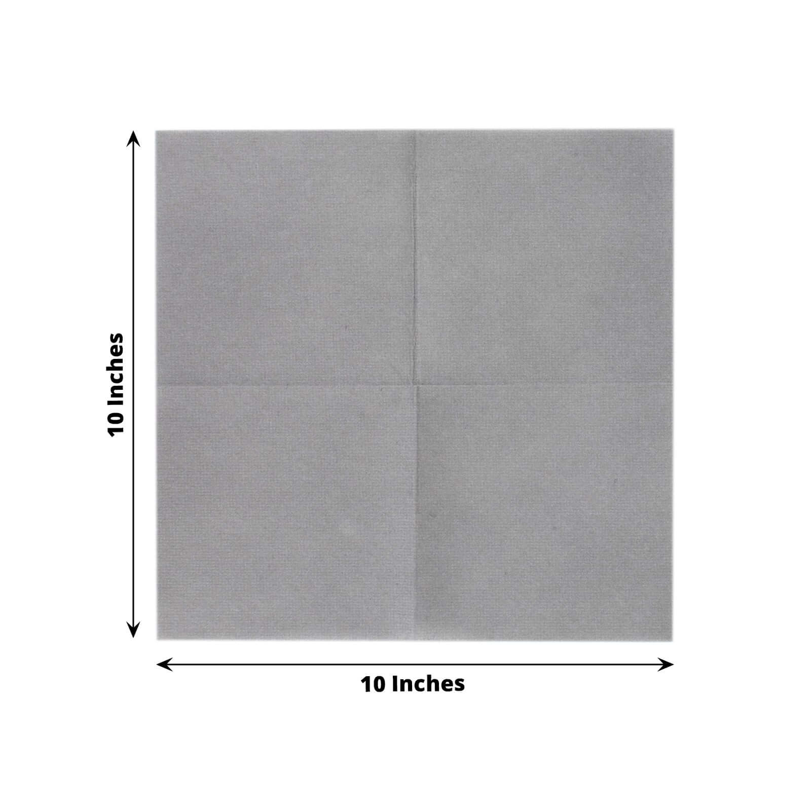 20-Pack Paper Linen-Like Cocktail Napkins Silver - Disposable 5"x5" Airlaid Soft Napkins