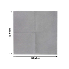 20-Pack Paper Linen-Like Cocktail Napkins Silver - Disposable 5"x5" Airlaid Soft Napkins