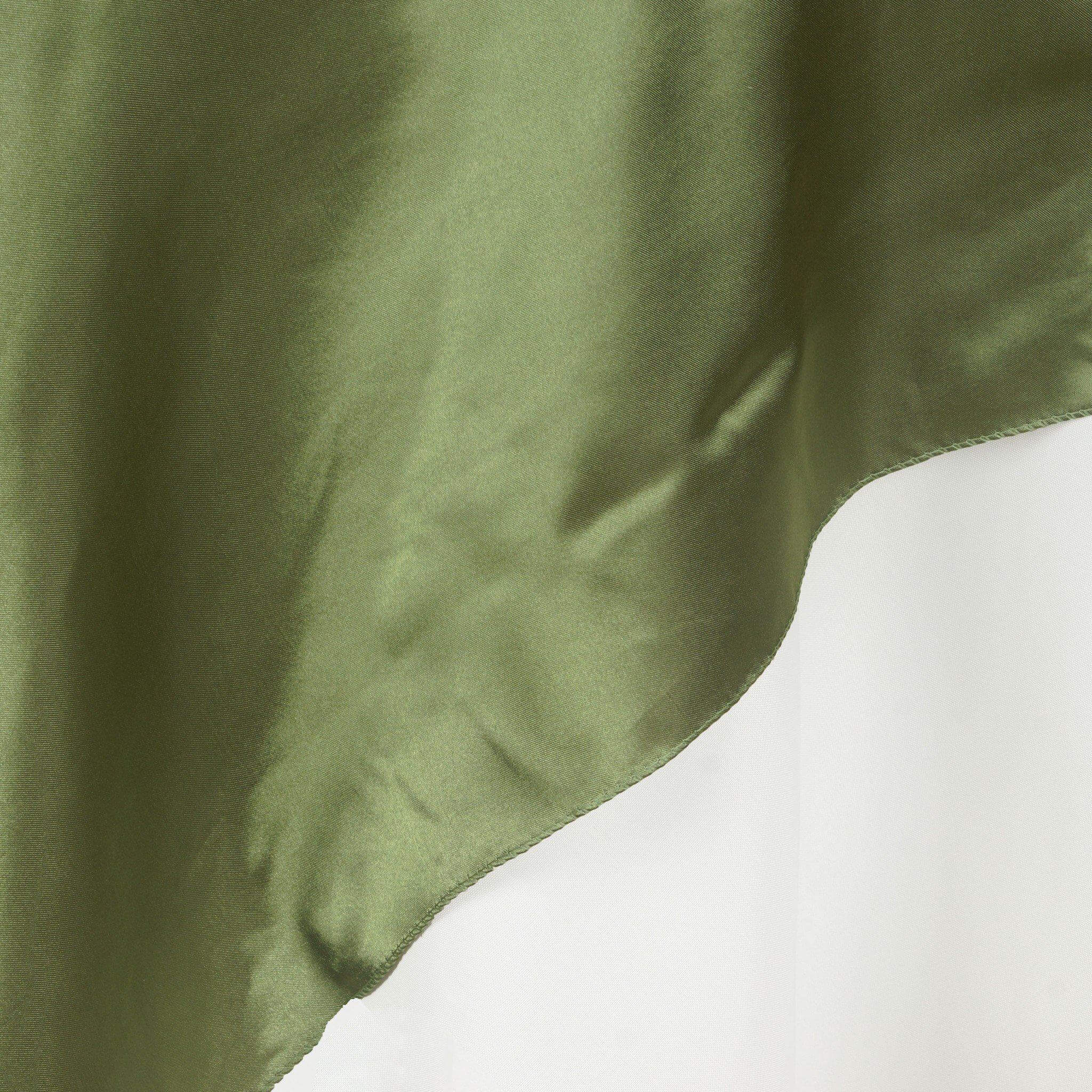 Satin 60"x60" Table Overlay Square Tablecloth Olive Green - Smooth Silky Touch Table Cover