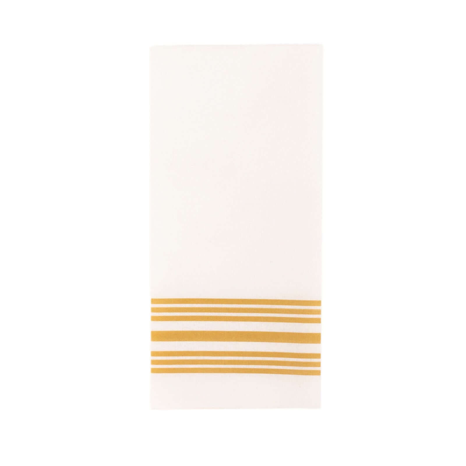 20-Pack Paper Guest Towels White Linen-Like with Gold Lines - Disposable Airlaid Napkins for Formal and Casual Use 8"x4"