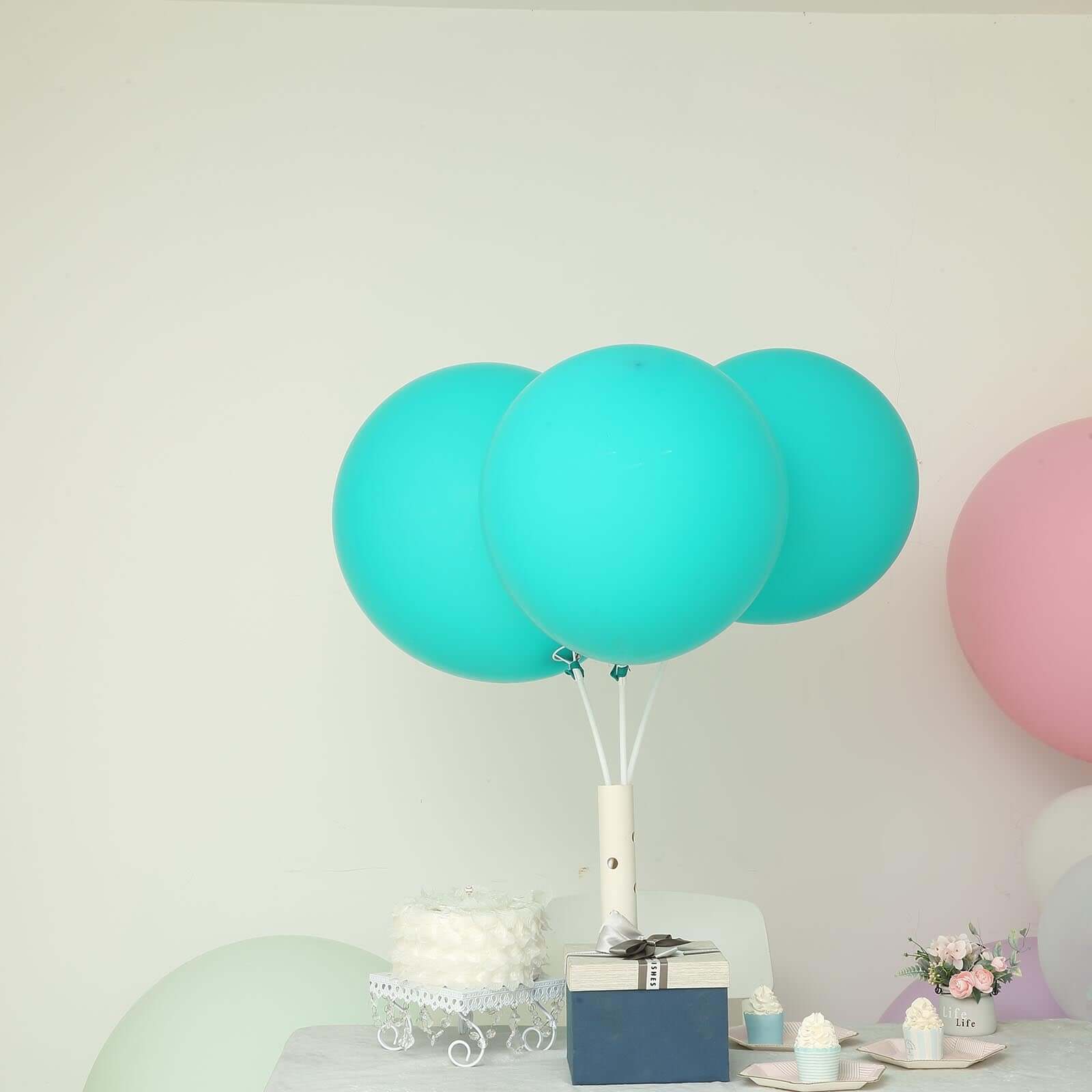 10 Pack 18" Matte Pastel Turquoise Helium Air Latex Party Balloons