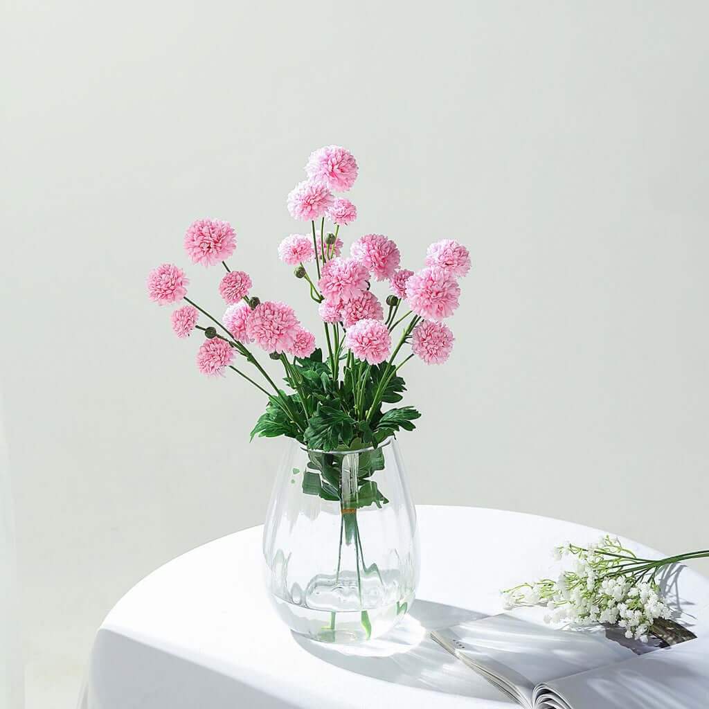 2 Bushes 33" Blush Artificial Mums Spray, Faux Chrysanthemum Flower Bouquet