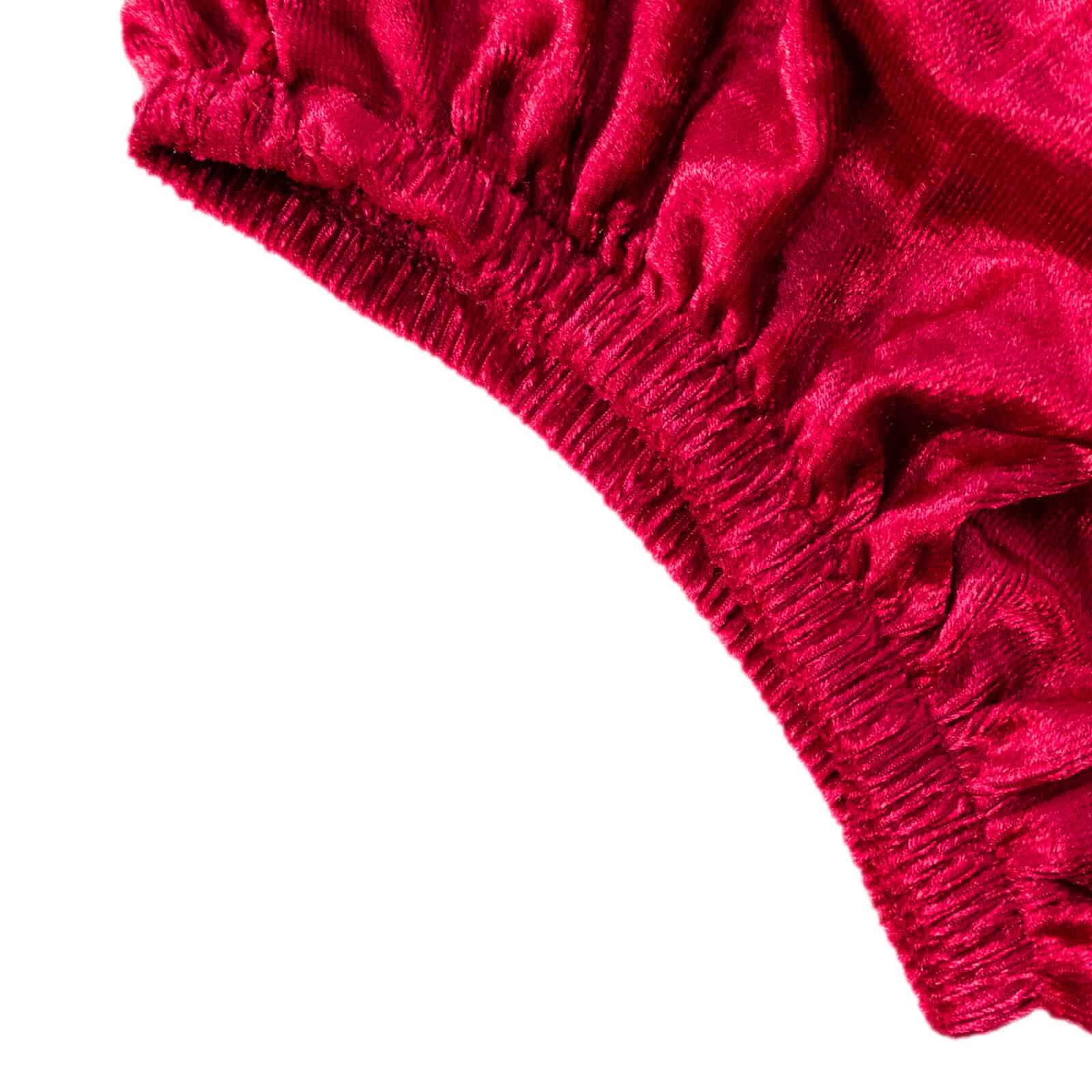 Set of 5 Red Crushed Velvet Cylinder Pedestal Stand Covers, Premium Pillar Prop Covers