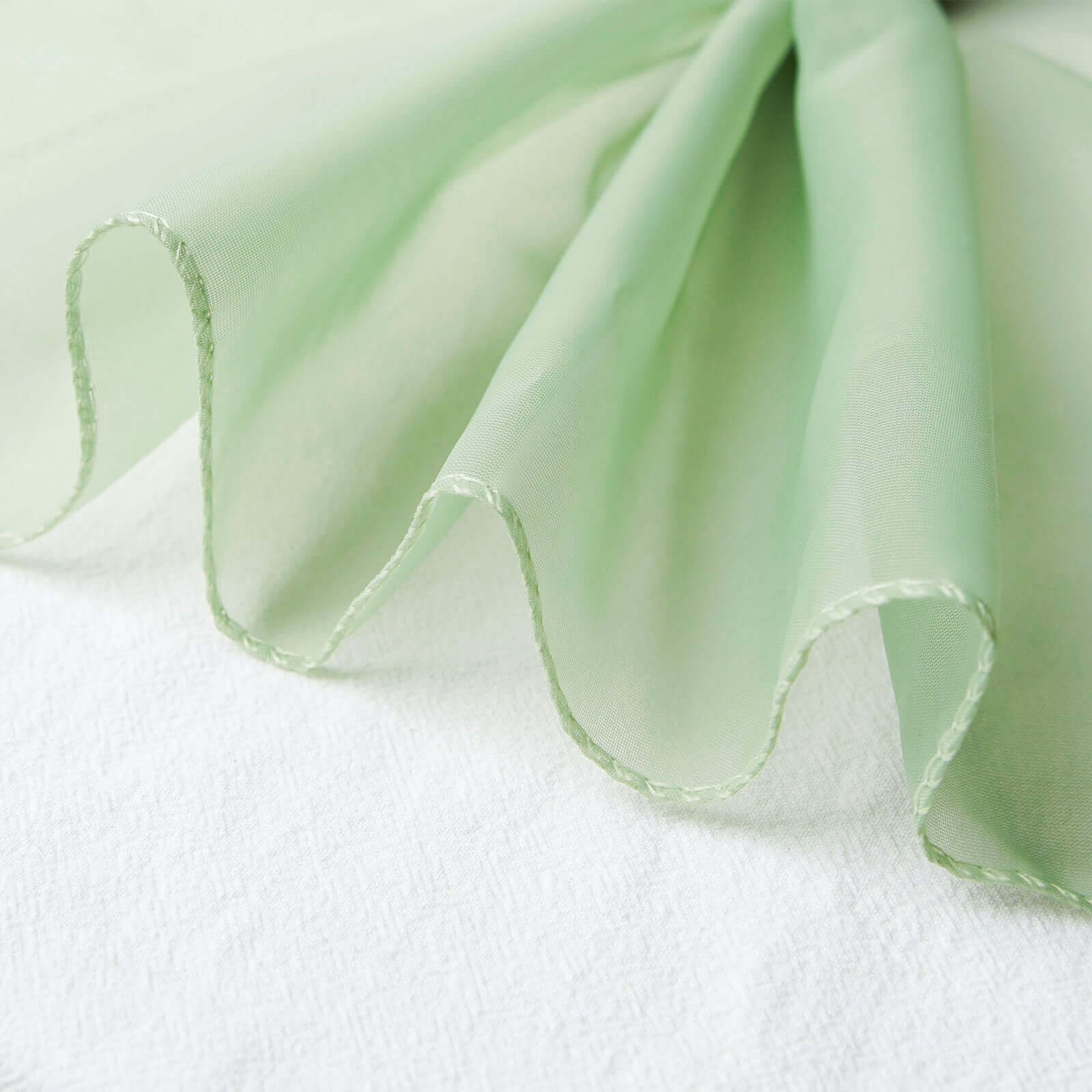 5ftx14ft Premium Sage Green Chiffon Curtain Panel, Durable Flame Resistant Backdrop Ceiling Drapery With Rod Pocket