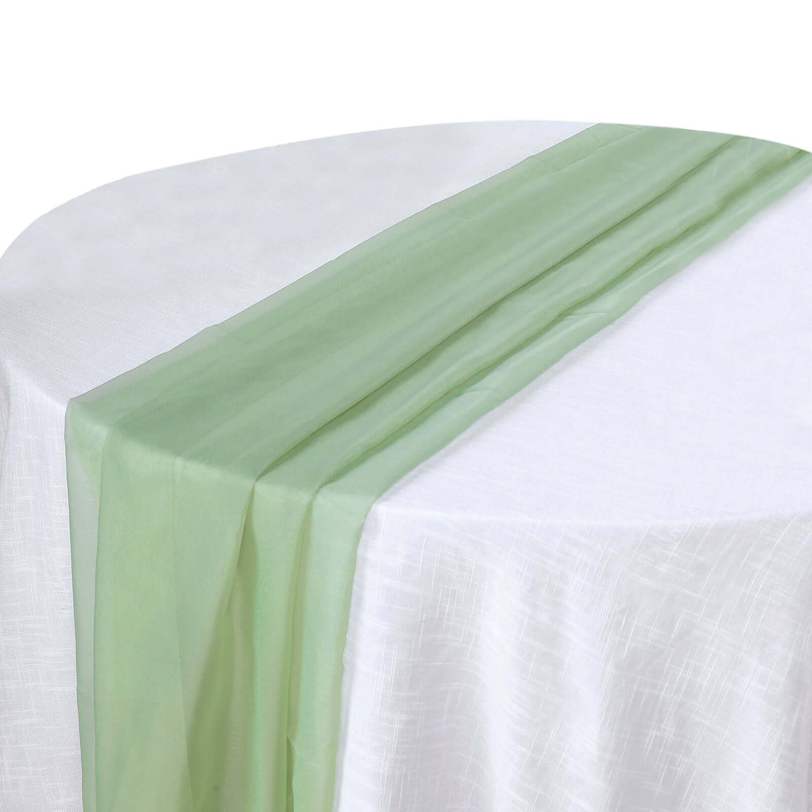 Premium Chiffon 6ft Table Runner Sage Green - Flowy & Lightweight Table Decor