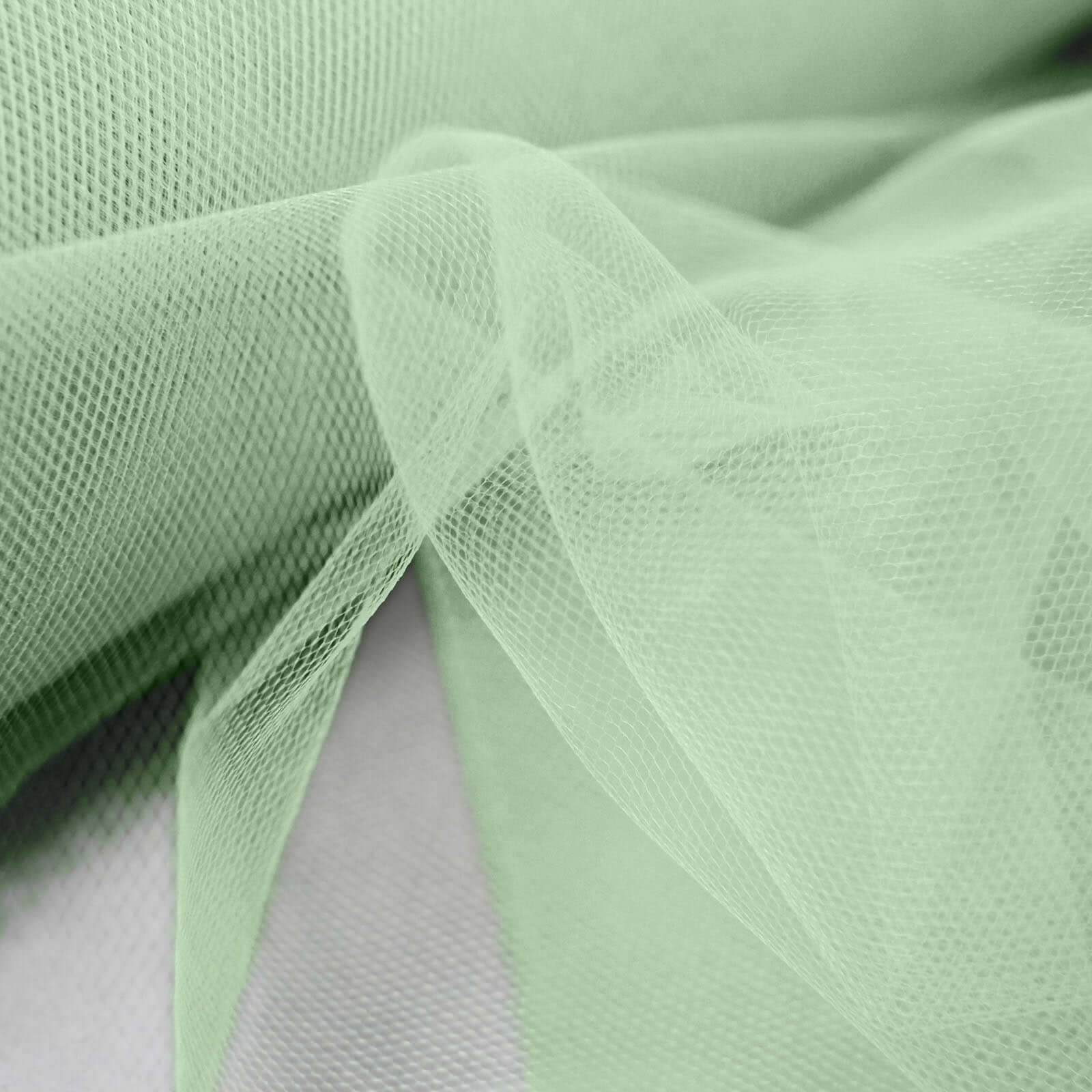 12"x100 Yards Sage Green Tulle Fabric Bolt, Sheer Fabric Spool Roll For Crafts