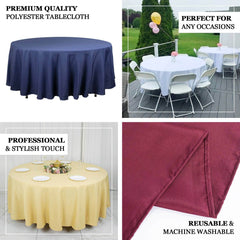 Premium Polyester 108" Round Tablecloth Lavander Lilac - Wrinkle-Resistant 220GSM Table Cover