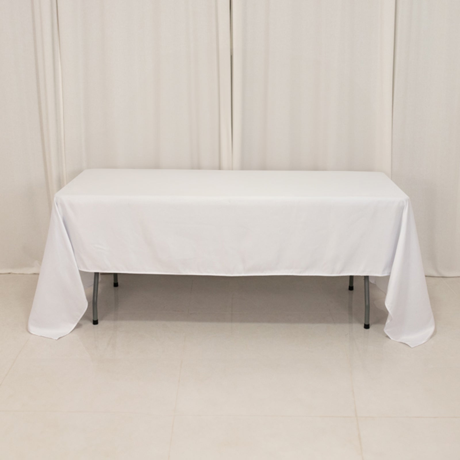 Lamour Satin 60"x126" Rectangle Tablecloth White - Soft & Silk-Like Table Cover for Upscale Dining