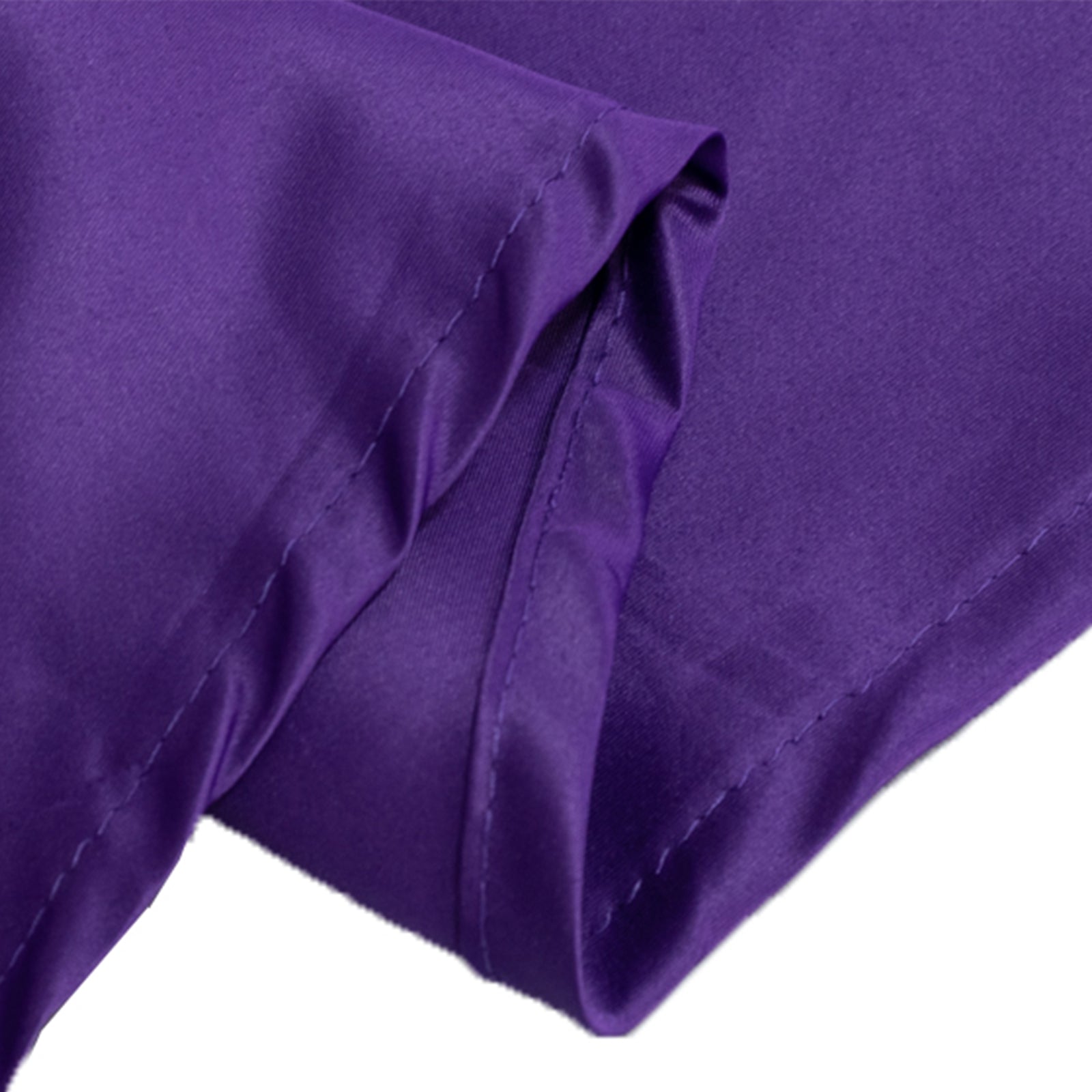 Lamour Satin 120" Round Tablecloth Purple - Seamless Table Cover with Soft Tempered Sheen