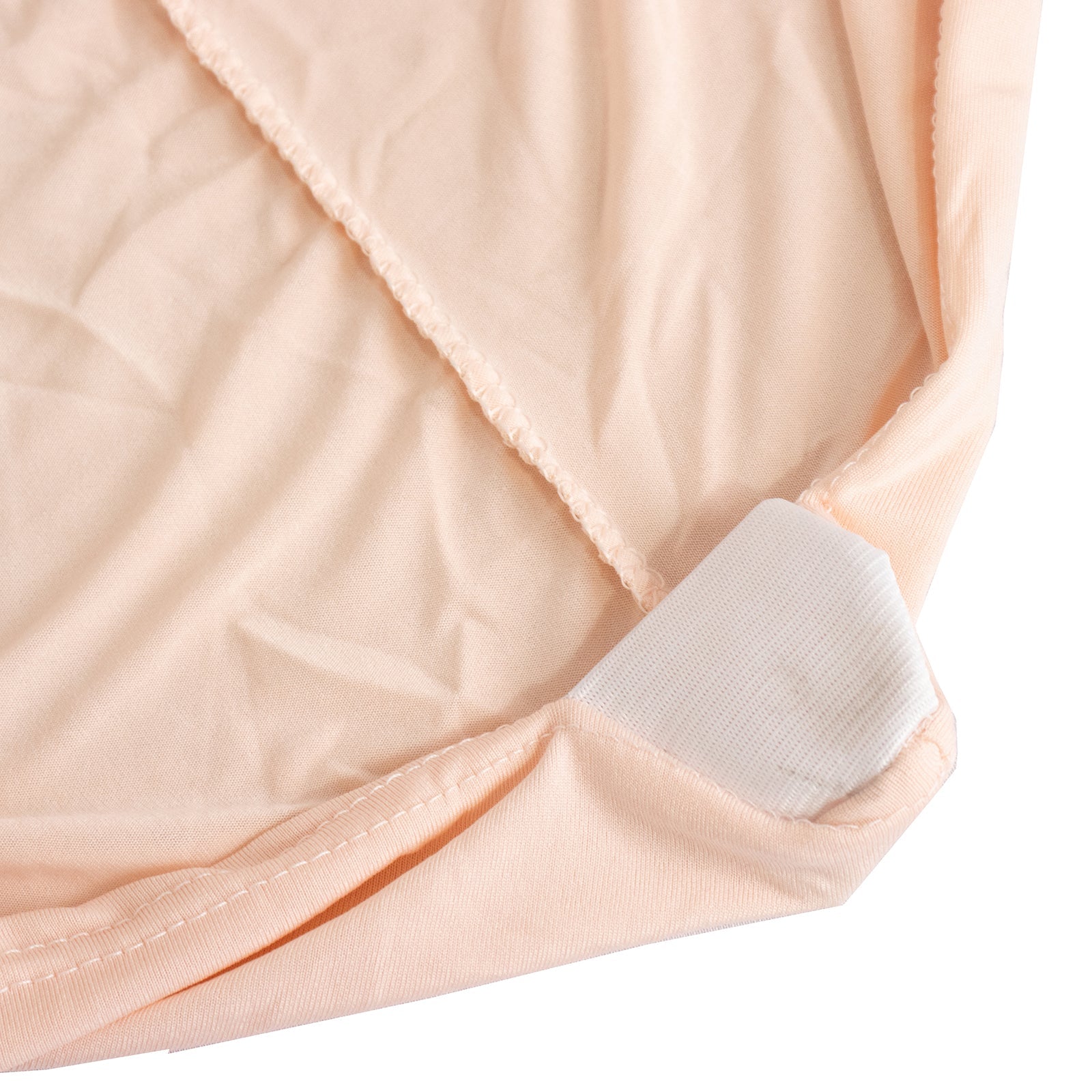 Stretch Spandex Chair Cover Blush for Folding Chairs - Secure Fit Slipcover with Silver Rhinestone Buckled Sash Band