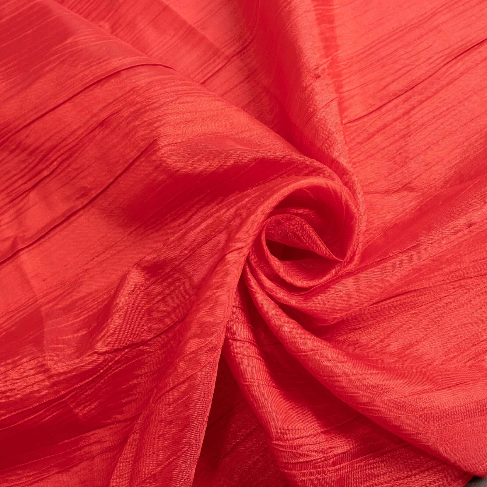 Taffeta 72"x72" Table Overlay Square Tablecloth Red - Accordion Crinkle Table Cover