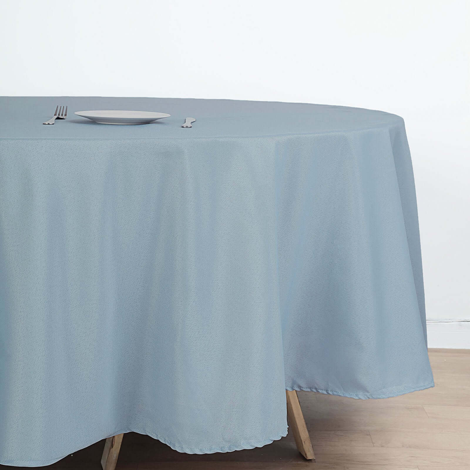 Polyester 108" Round Tablecloth Dusty Blue - Wrinkle-Resistant Table Cover