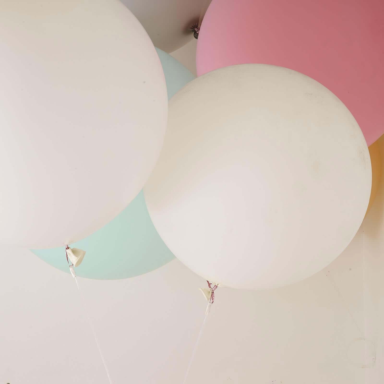 2 Pack 32" Large Balloons Helium or Air Latex Balloons Pastel White