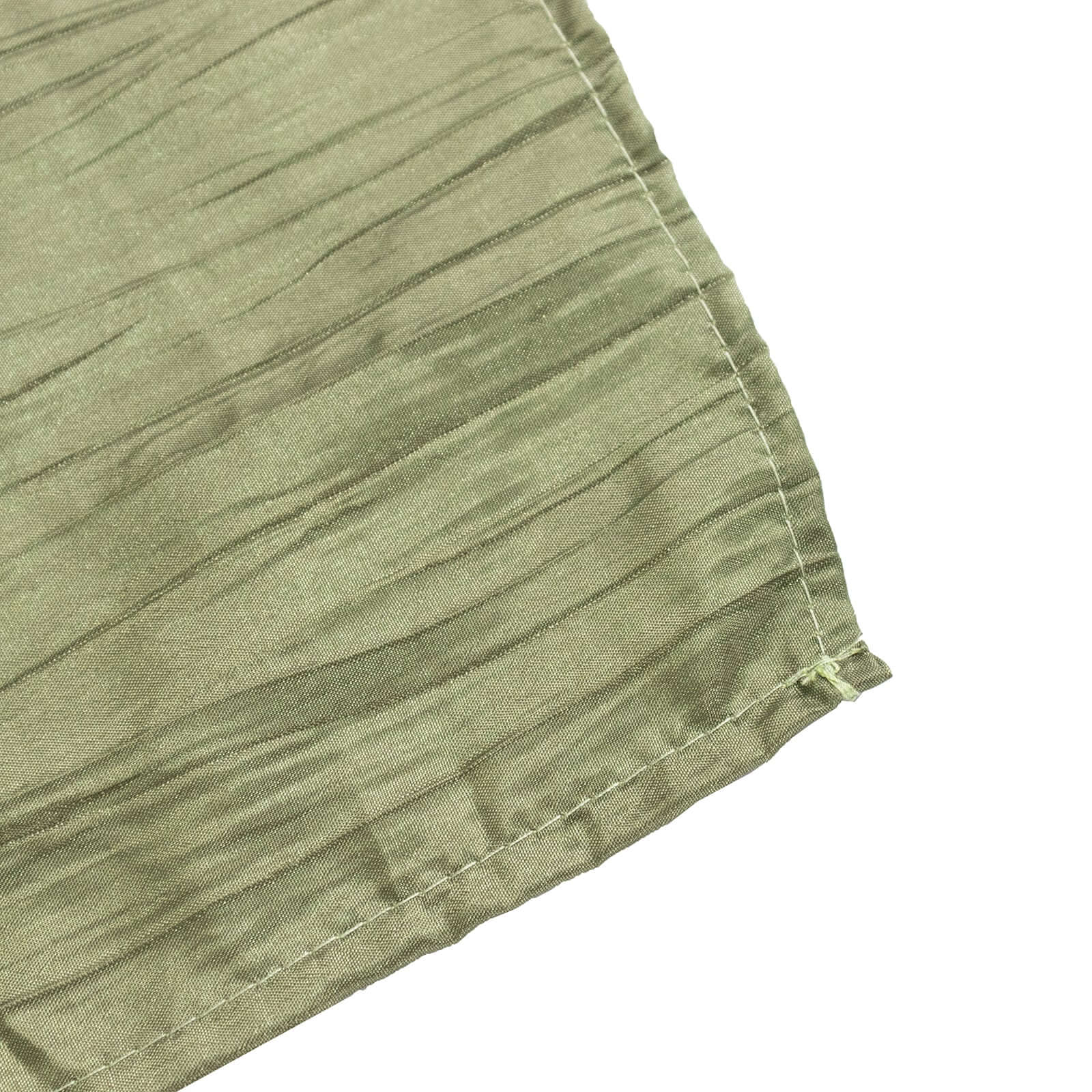 Taffeta 90"x90" Table Overlay Square Tablecloth Dusty Sage Green - Accordion Crinkle Table Cover