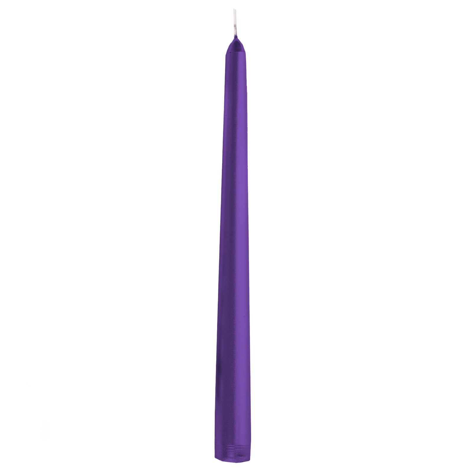 12-Pack Taper Candles Premium Wax Design Purple - Unscented Candles for Upscale Settings 10"