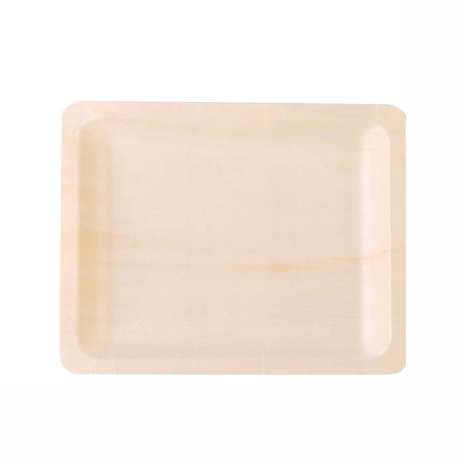 12-Pack Birchwood 8"x10" Rectangle Dinner Plates - Natural Eco Friendly Wooden Disposable Plates for Farmhouse-Style Events, Parties & Gatherings
