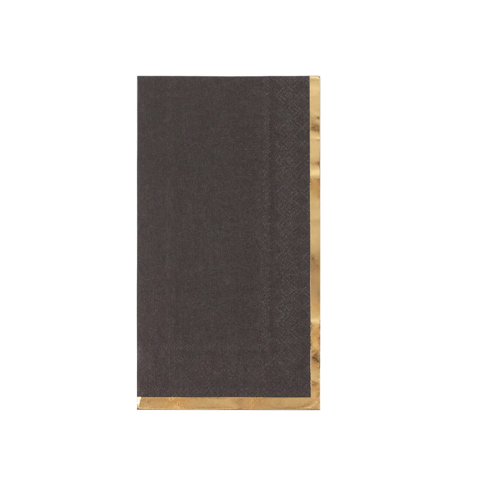50-Pack Paper Dinner Napkins Black with Gold Foil Edge 2 Ply - Stylish Disposable Napkins for Parties
