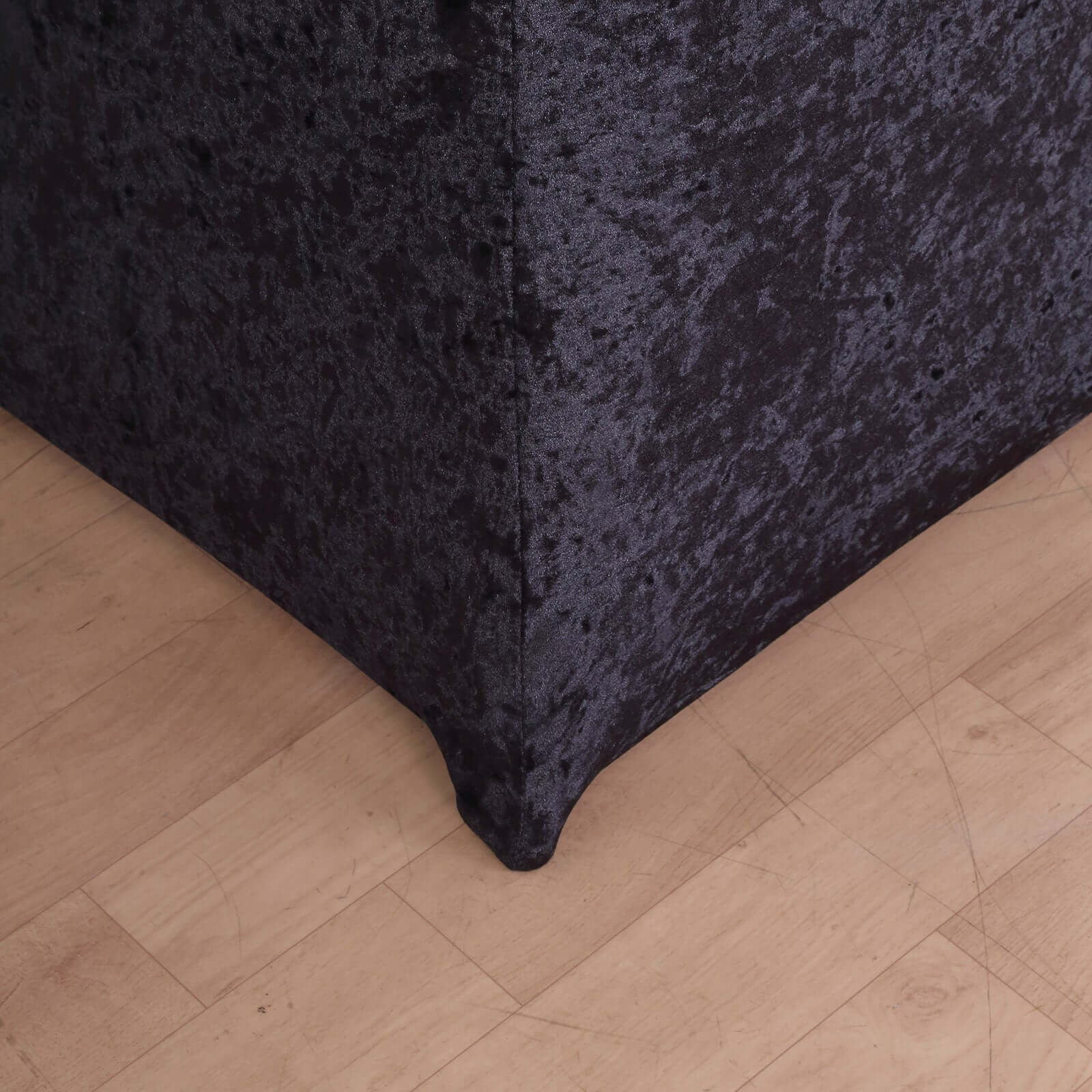 Crushed Velvet Spandex 32" Round Cocktail Table Cover Black Smooth Highboy Tablecloth
