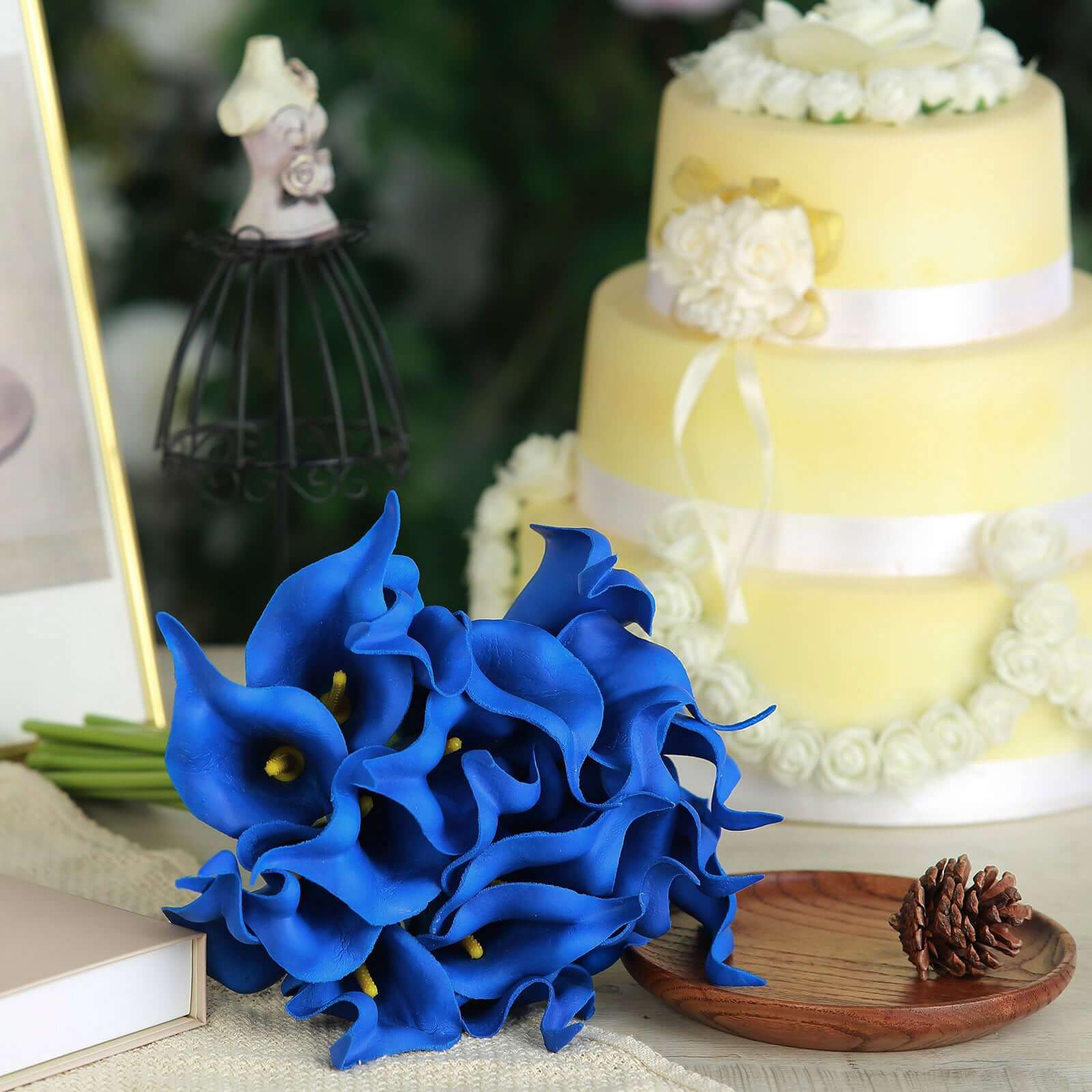 20 Stems 14" Royal Blue Artificial Poly Foam Calla Lily Flowers