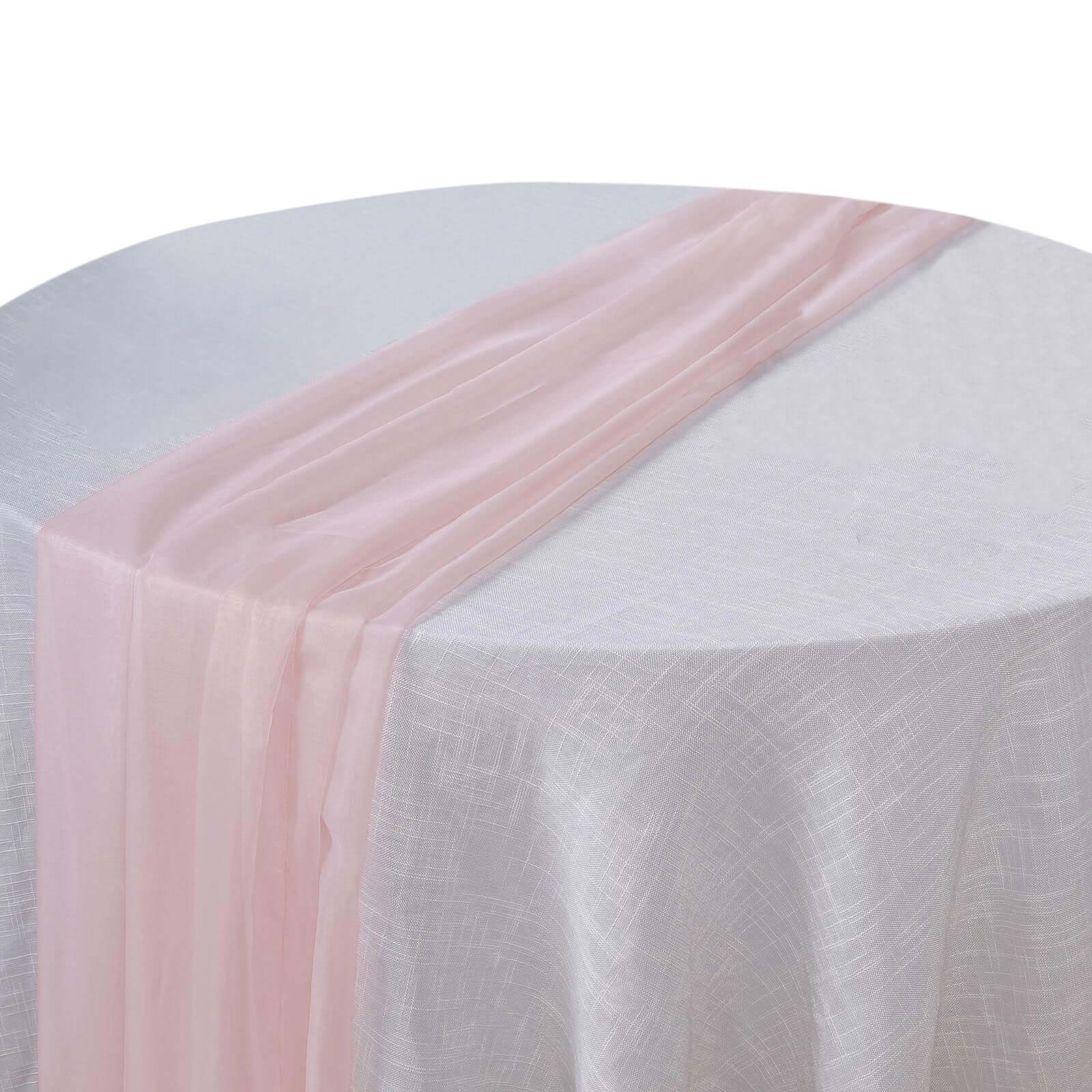 Premium Chiffon 6ft Table Runner Blush - Flowy & Lightweight Table Decor