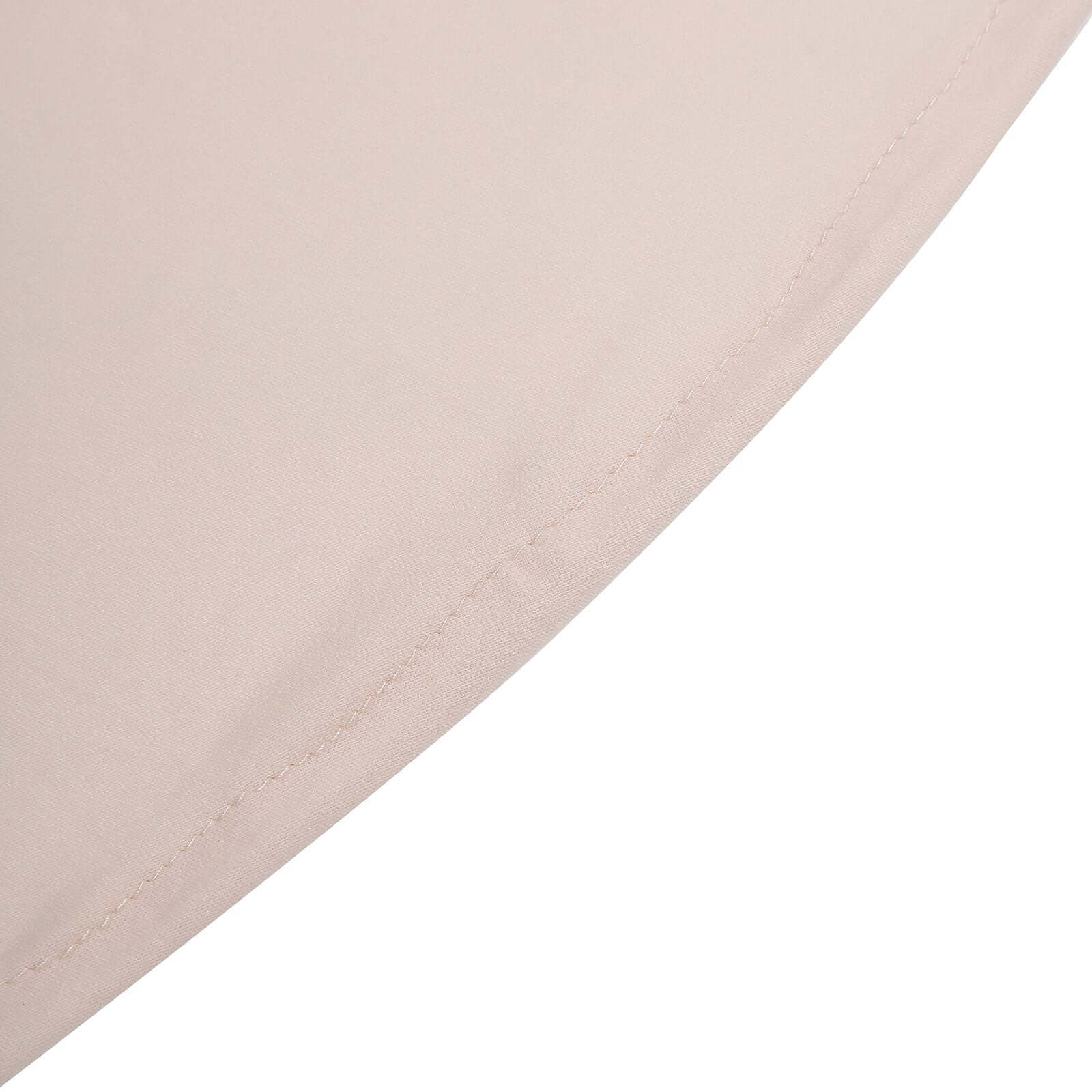 Spandex 32" Round Cocktail Table Cover Skirt Blush With Natural Wavy Drapes