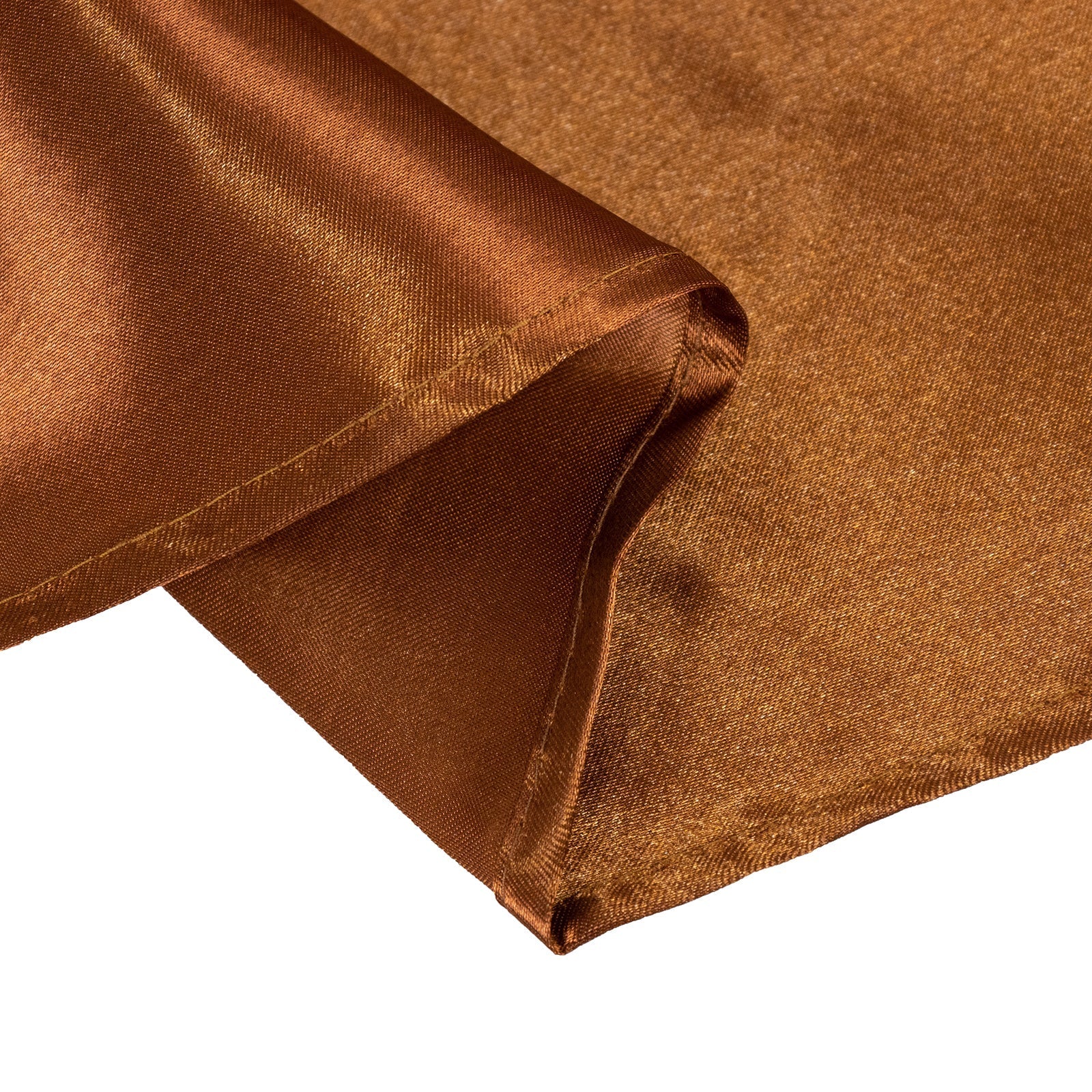 Satin 132" Round Tablecloth Cinnamon Brown - Stylish Seamless Table Cover