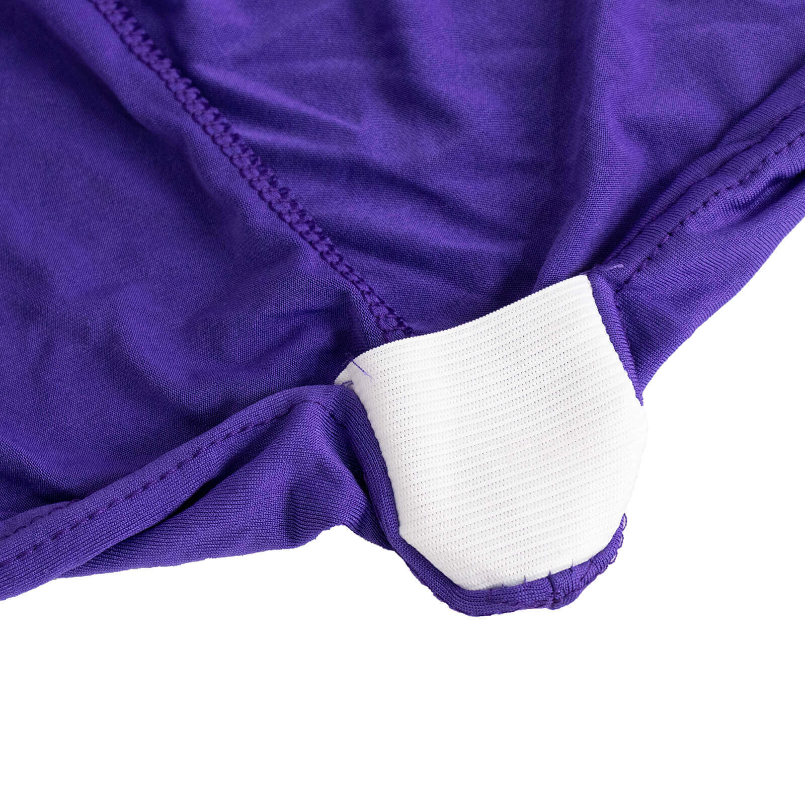 Spandex Chair Cover with Purple Rhinestone Buckled Sash Band Blush - Stretch Fitted Slipcover