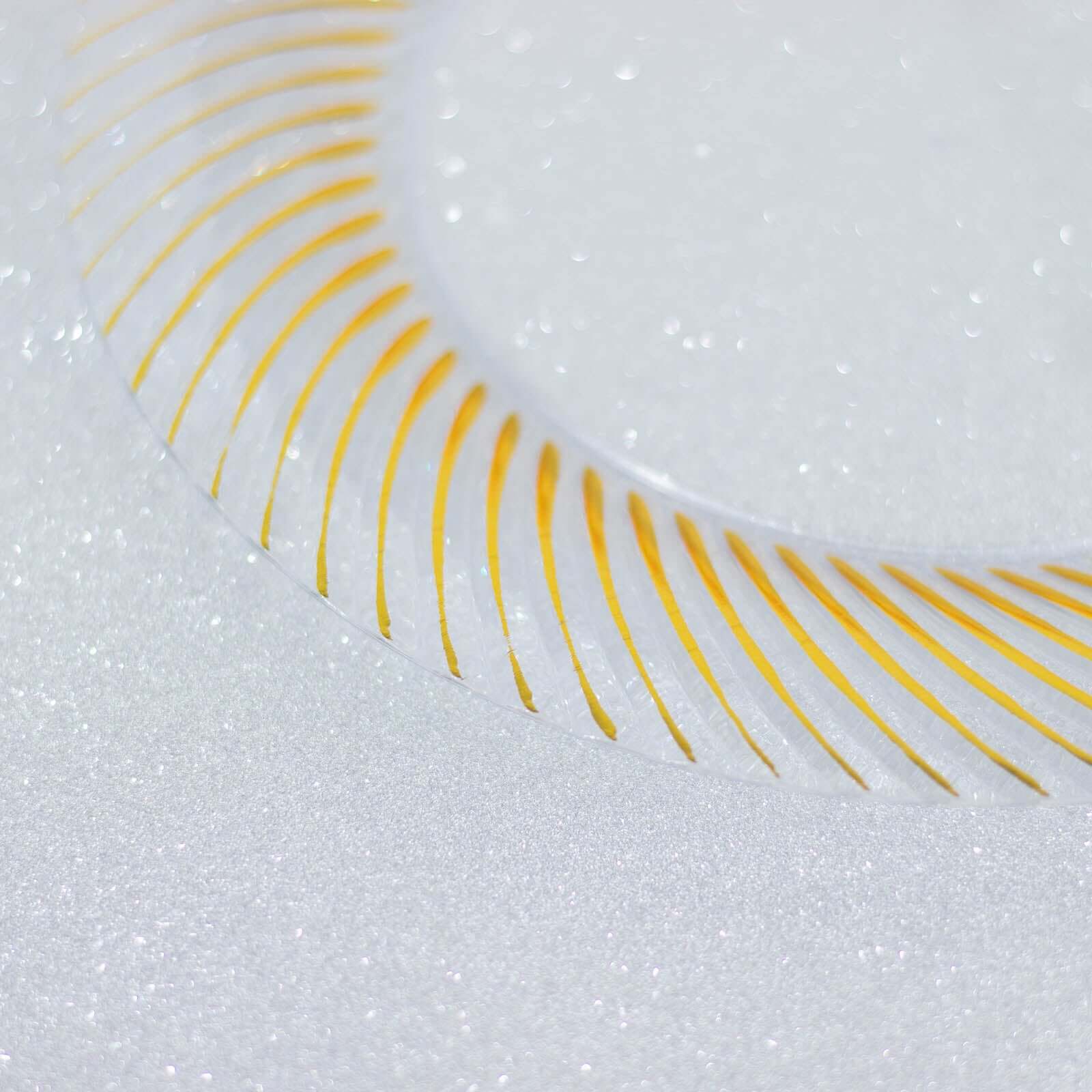 10-Pack Plastic 7" Round Dessert Plates in Clear with Gold Swirl Rim