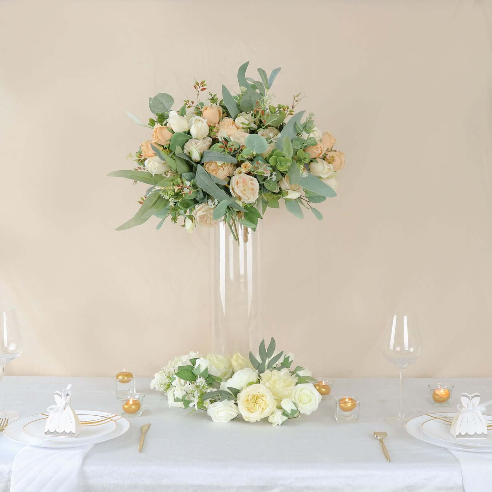 6-Pack Glass Flower Vases Cylinder Design Heavy Duty Clear - Stylish Centerpieces for Weddings 20"