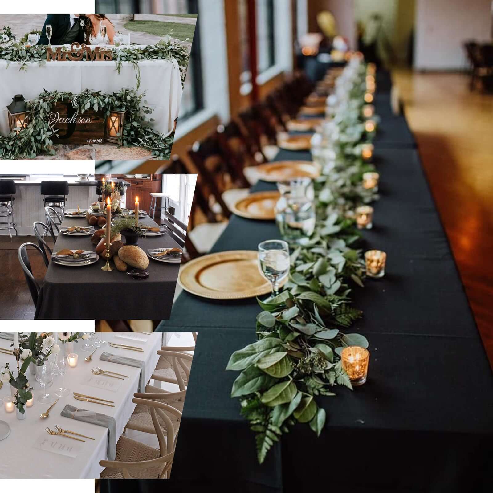 100% Cotton 60"x126" Rectangle Tablecloth White Linen - Sophisticated, Soft & Breathable Table Cover