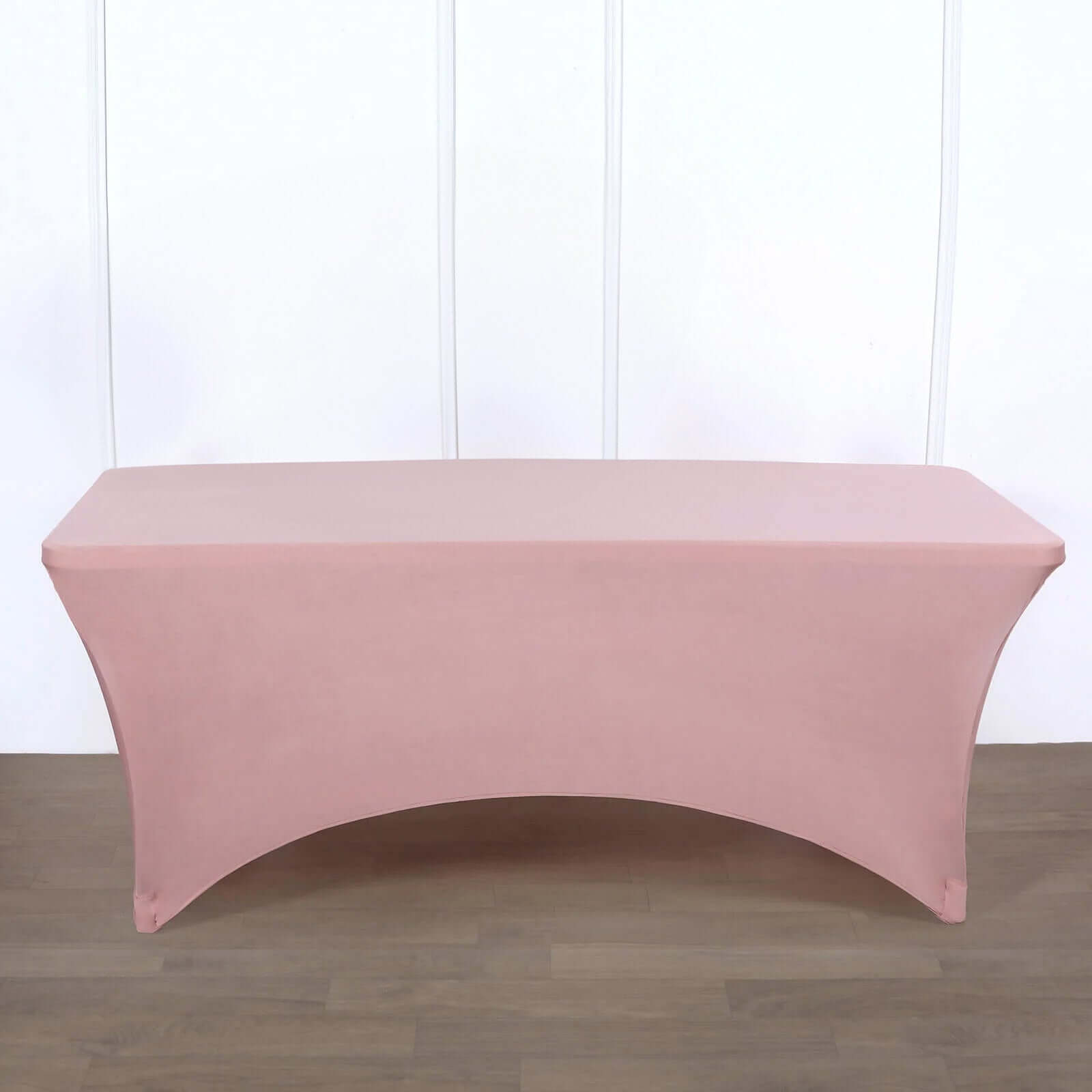 Stretch Spandex 6ft Rectangle Tablecloth Dusty Rose - Durable Form-Fitting Table Cover for Events & Presentations