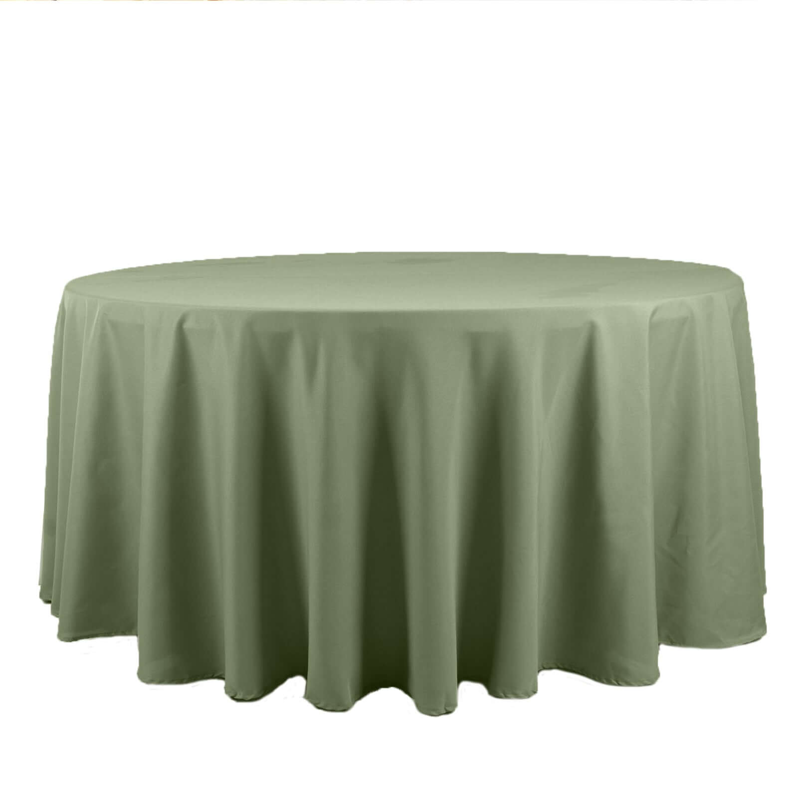 Polyester 120" Round Tablecloth Dusty Sage Green - Seamless Wrinkle-Resistant Table Cover