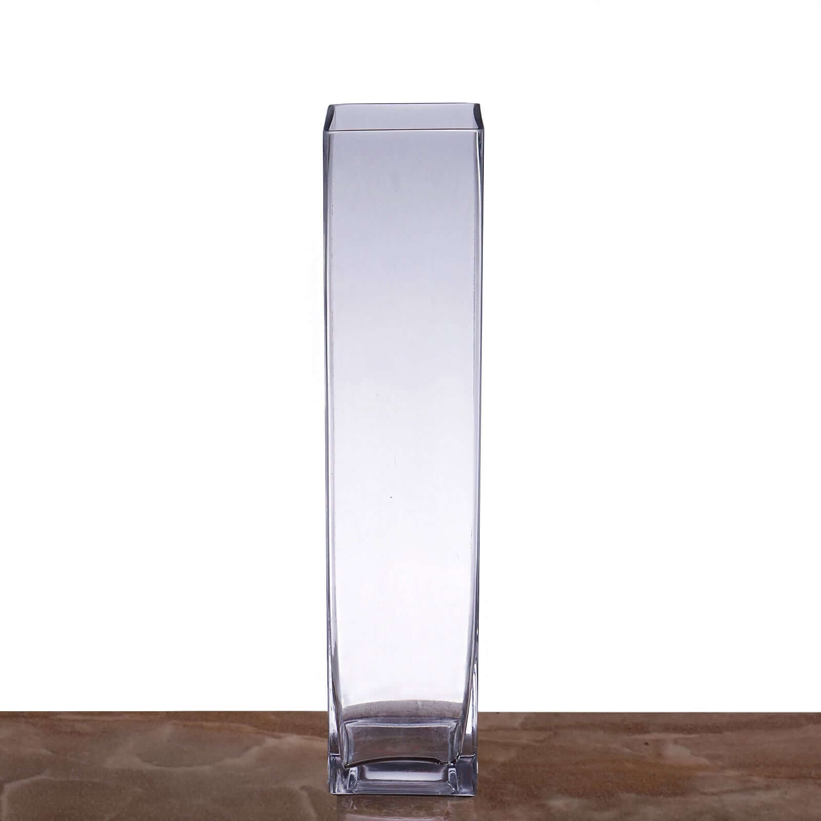 6-Pack Glass Cylinder Vases Square Clear - Durable Heavy Duty Floral Centerpieces for Weddings 18"