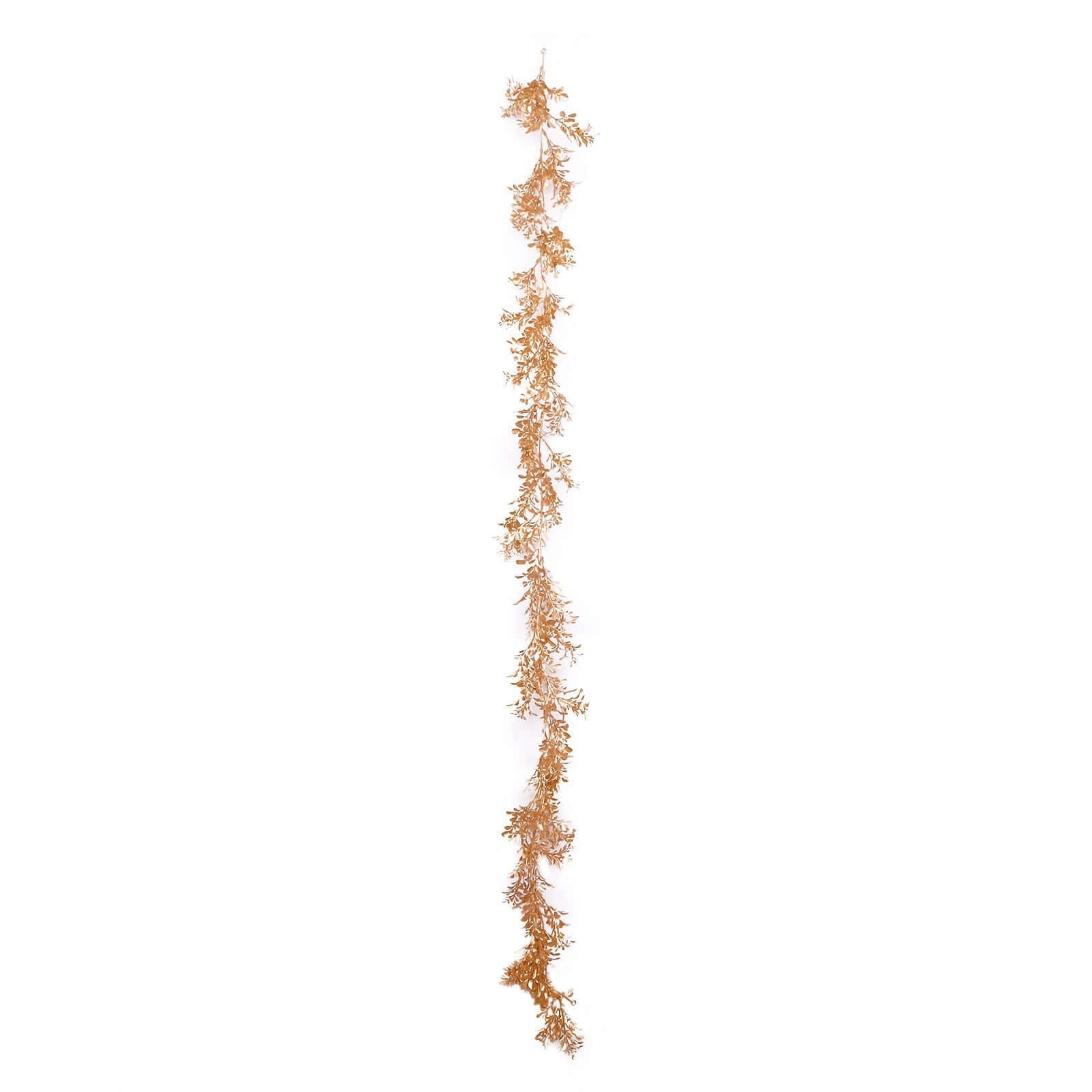 Artificial Boxwood Leaf Table Garland Metallic Gold - Versatile Faux Decorative Hanging Vine for Modern & Chic Event Styling 6ft