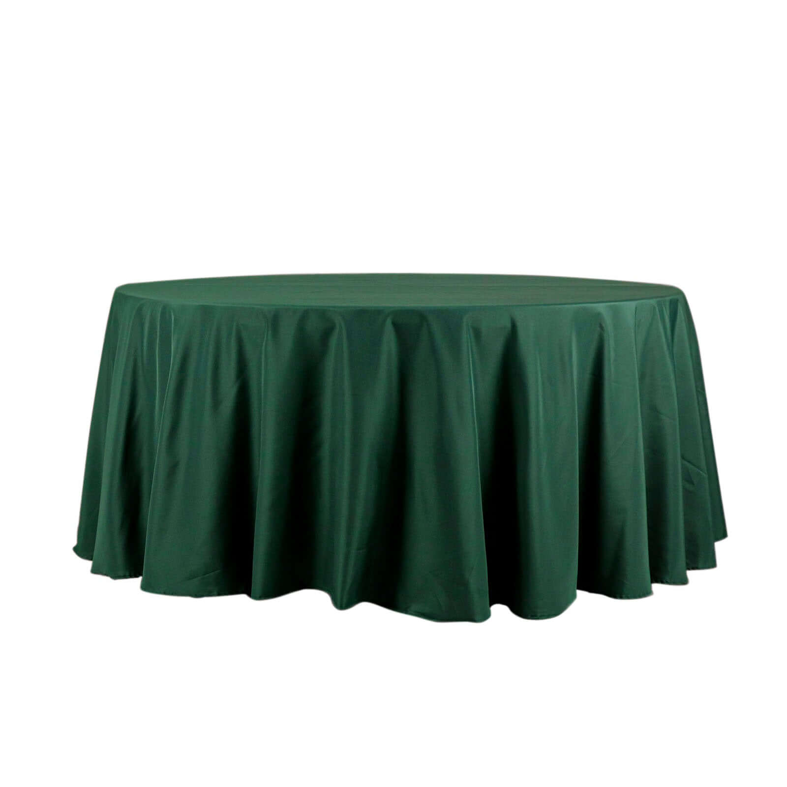 Polyester 120" Round Tablecloth Hunter Emerald Green - Seamless Wrinkle-Resistant Table Cover
