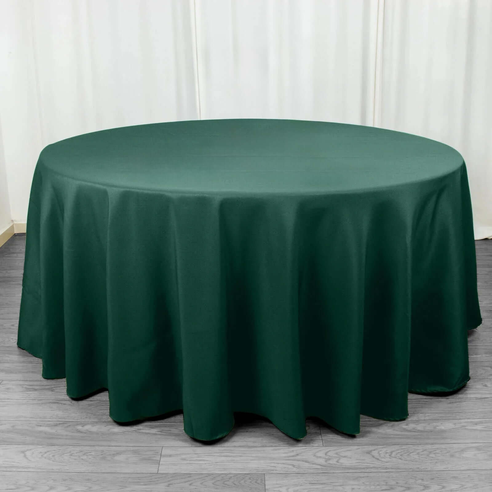 Premium Polyester 120" Round Tablecloth Hunter Emerald Green - Seamless 220GSM Wrinkle-Resistant Table Cover