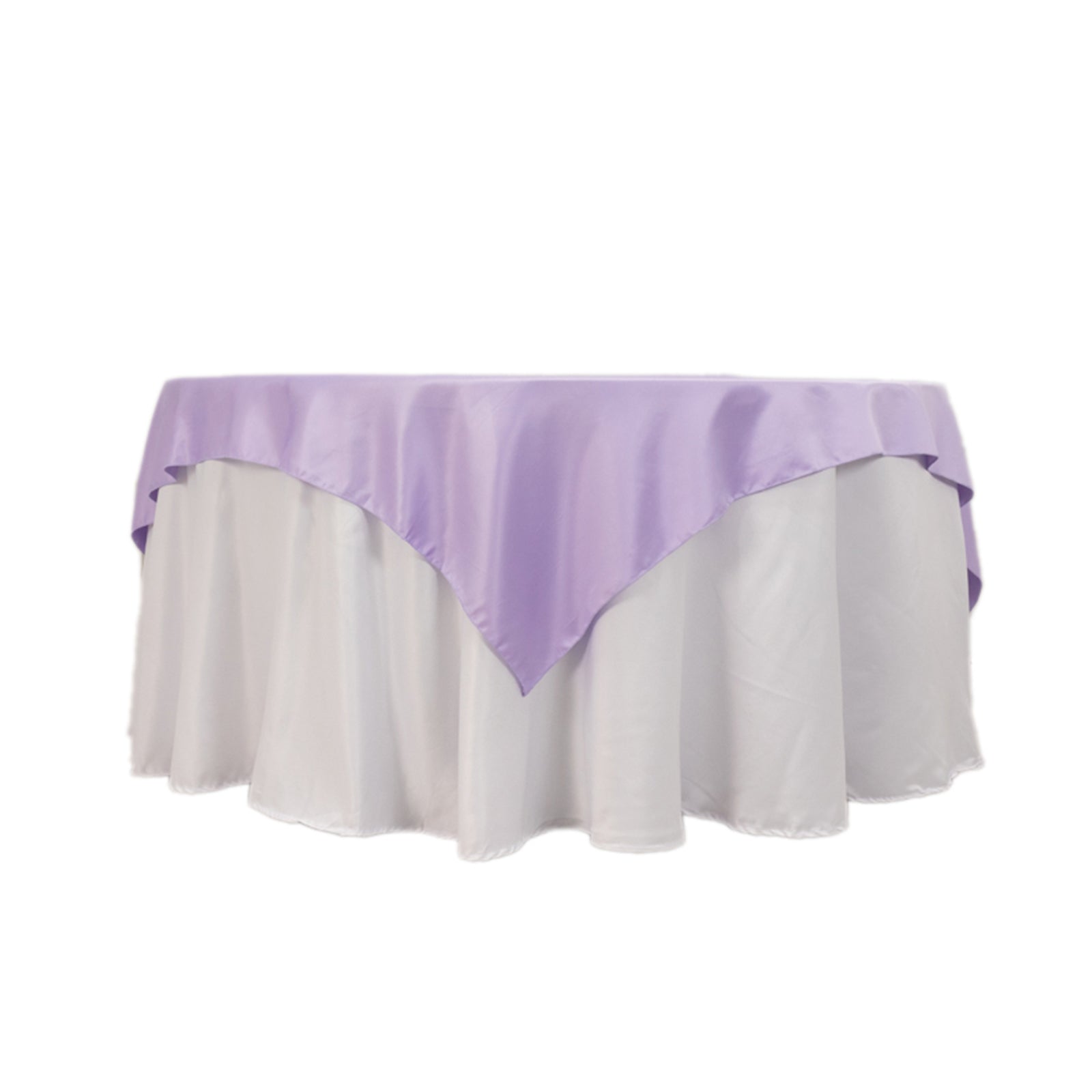 Lamour Satin 72"x72" Table Overlay Square Tablecloth Lavender Lilac - Smooth Finish Table Topper