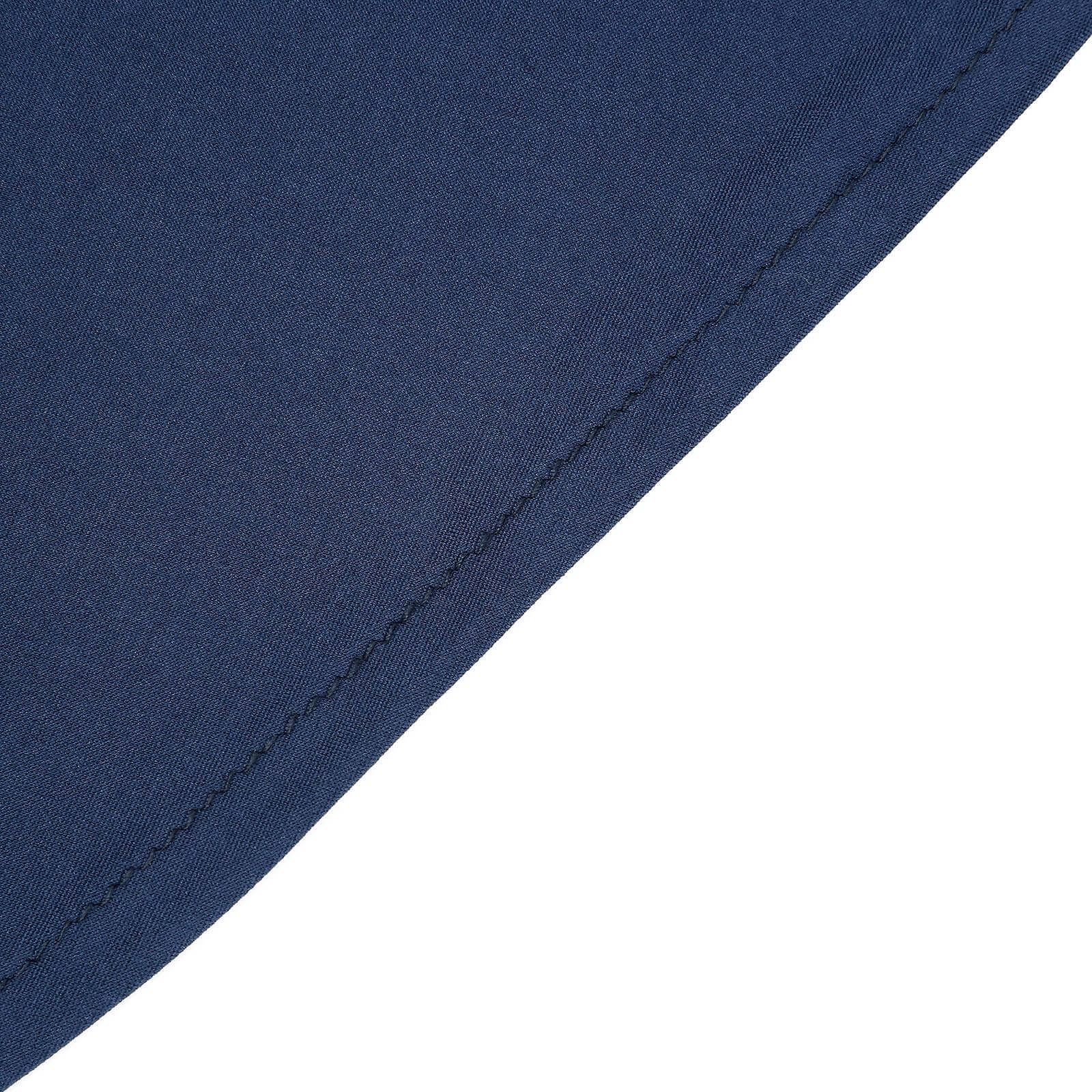 Spandex 32" Round Cocktail Table Cover Skirt Navy Blue With Natural Wavy Drapes