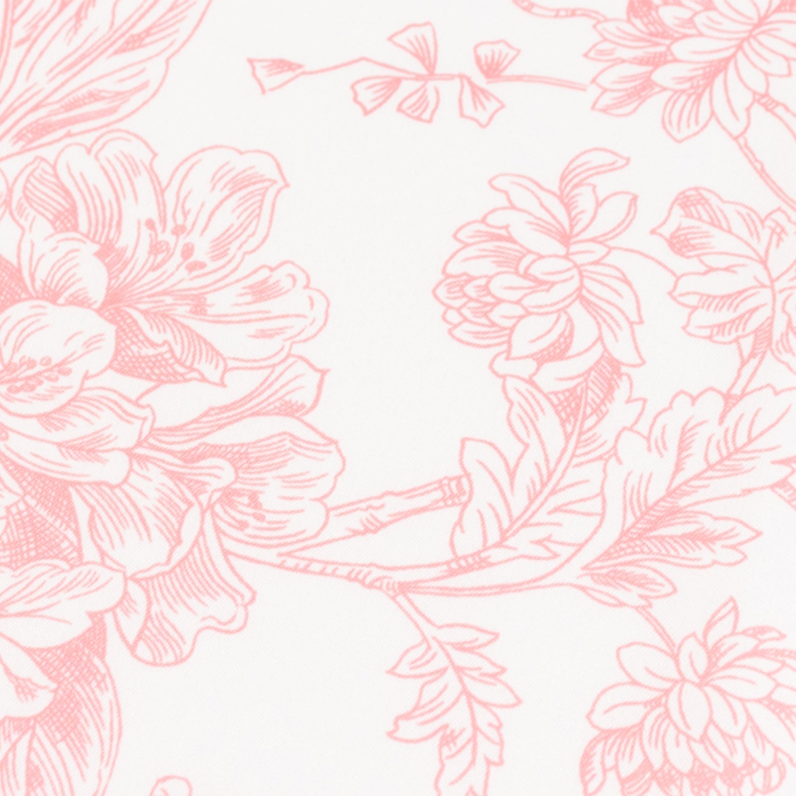 5 Pack 20"x20" Pink French Toile Polyester Cloth Napkins, White Floral Reusable Dinner Table Linens