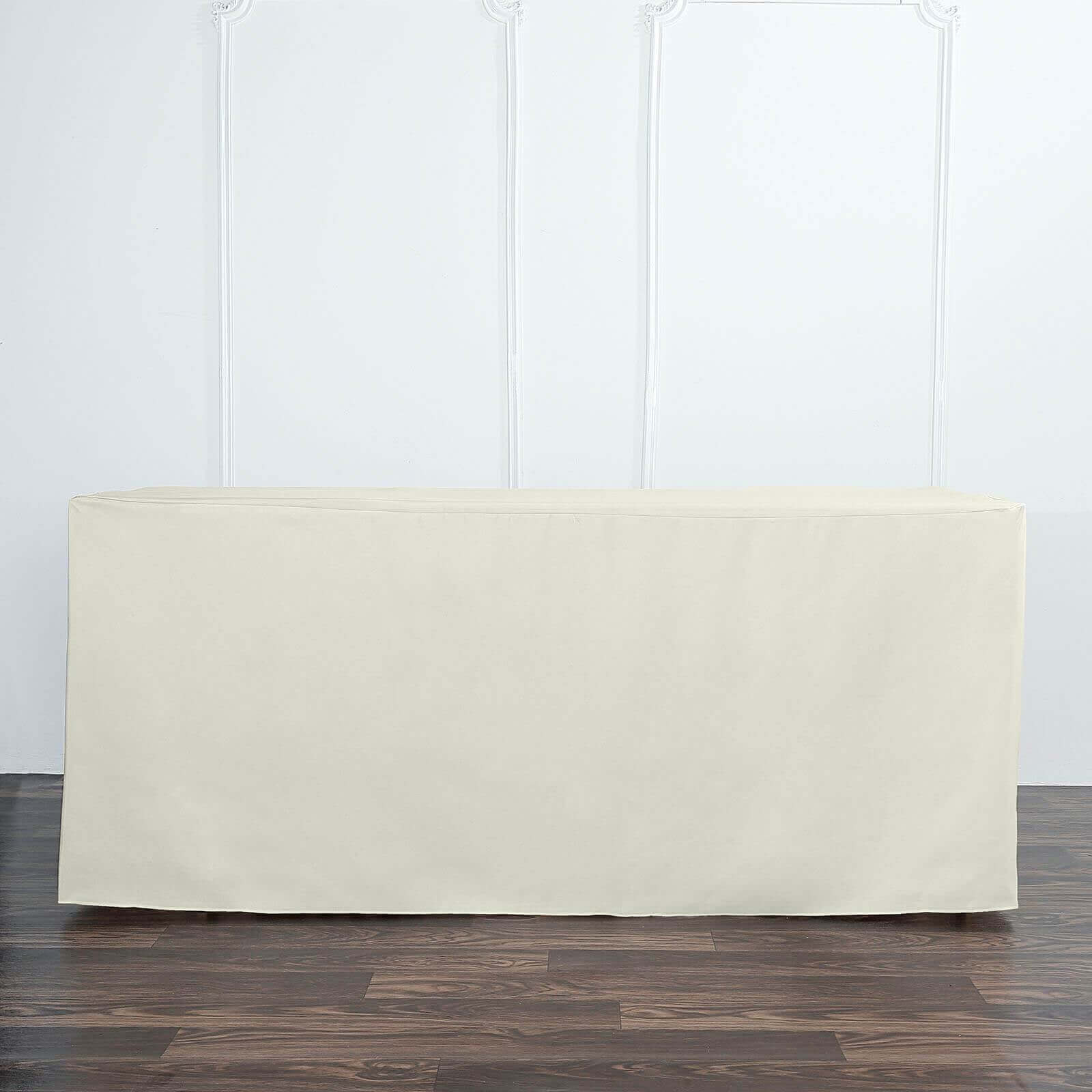 Fitted Polyester 72"x30" Rectangle Tablecloth Ivory - Durable Table Cover