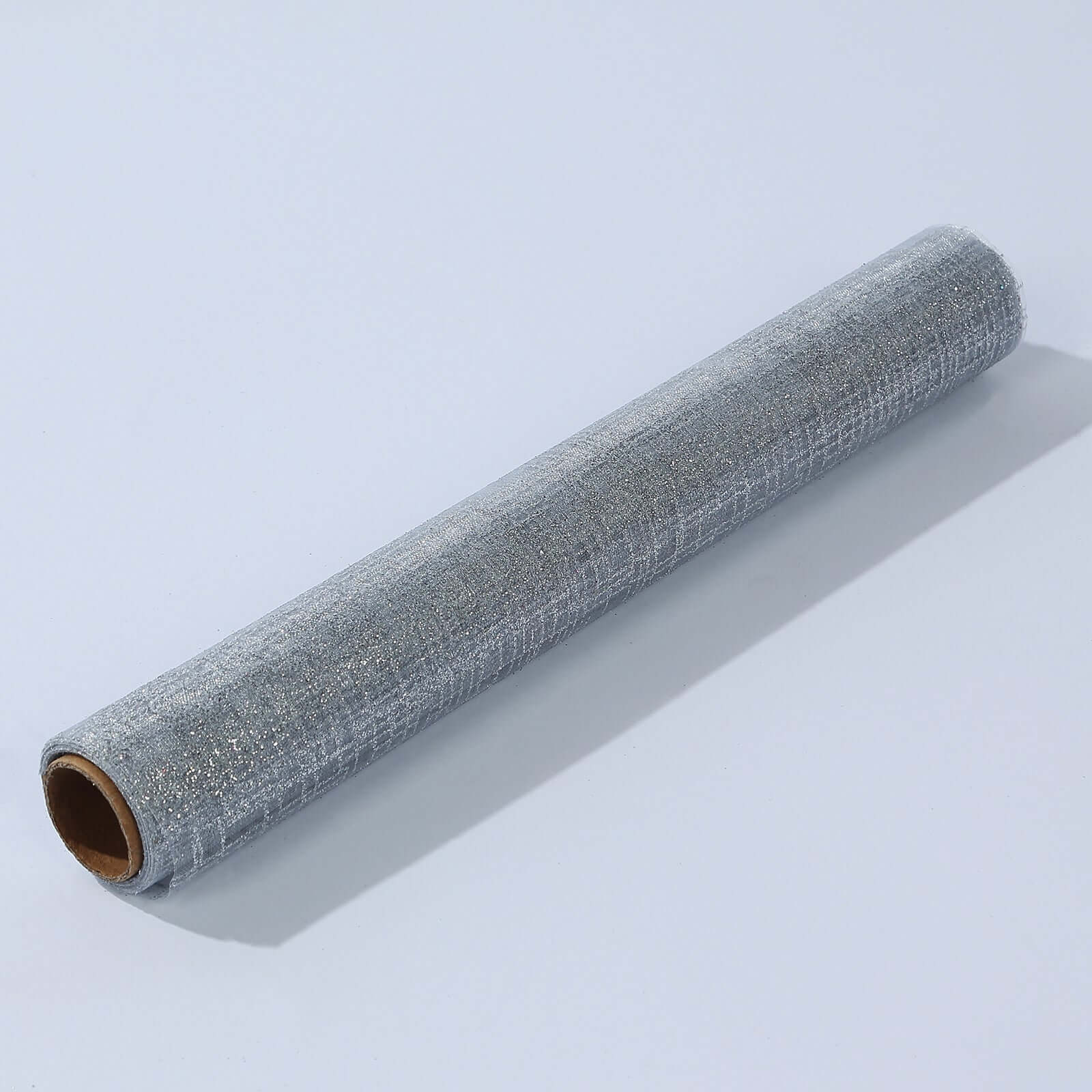 Mesh 11"x108" Table Runner Metallic Silver - Glitter Design for Convenient Event Decoration